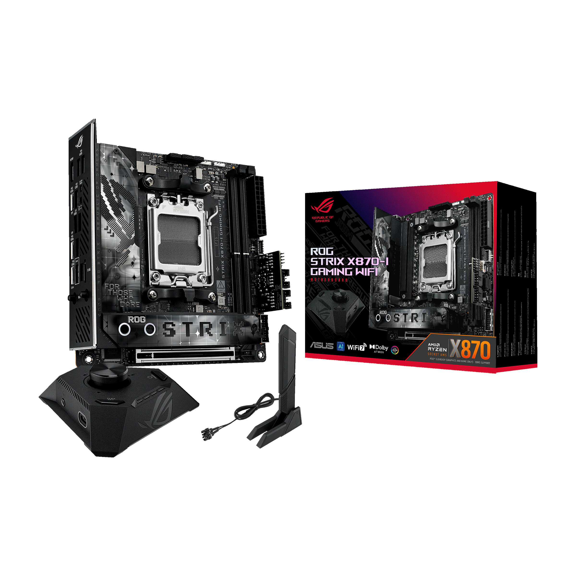 ASUS ROG STRIX X870-I GAMING WIFI Bundkort - AMD X870 - AMD AM5 - DDR5 RAM - Mini-ITX Bundkort 90MB1IW0-M0EAY0
