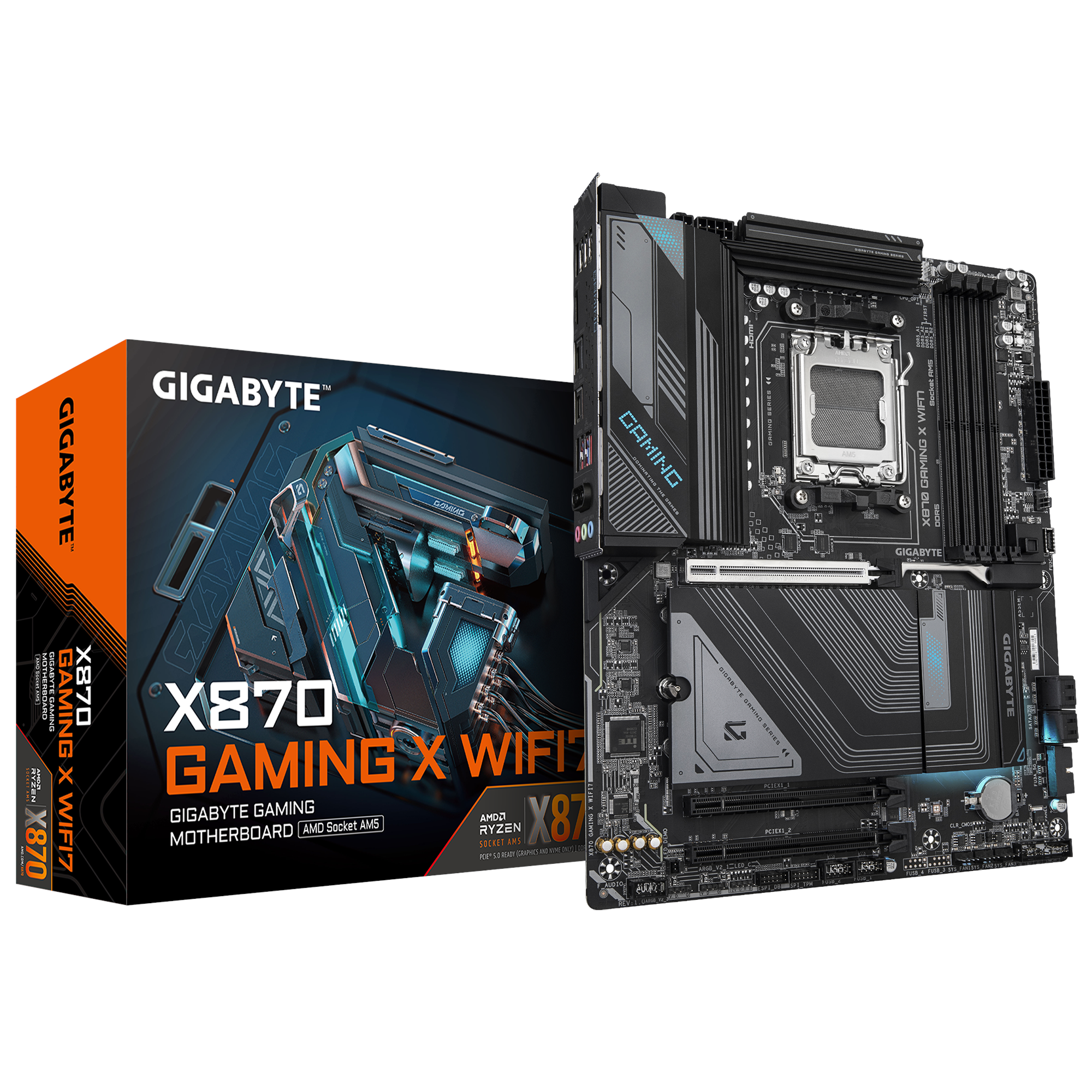 GIGABYTE X870 GAMING X WIFI7 Bundkort - AMD X870 - AMD AM5 - DDR5 RAM - ATX Bundkort