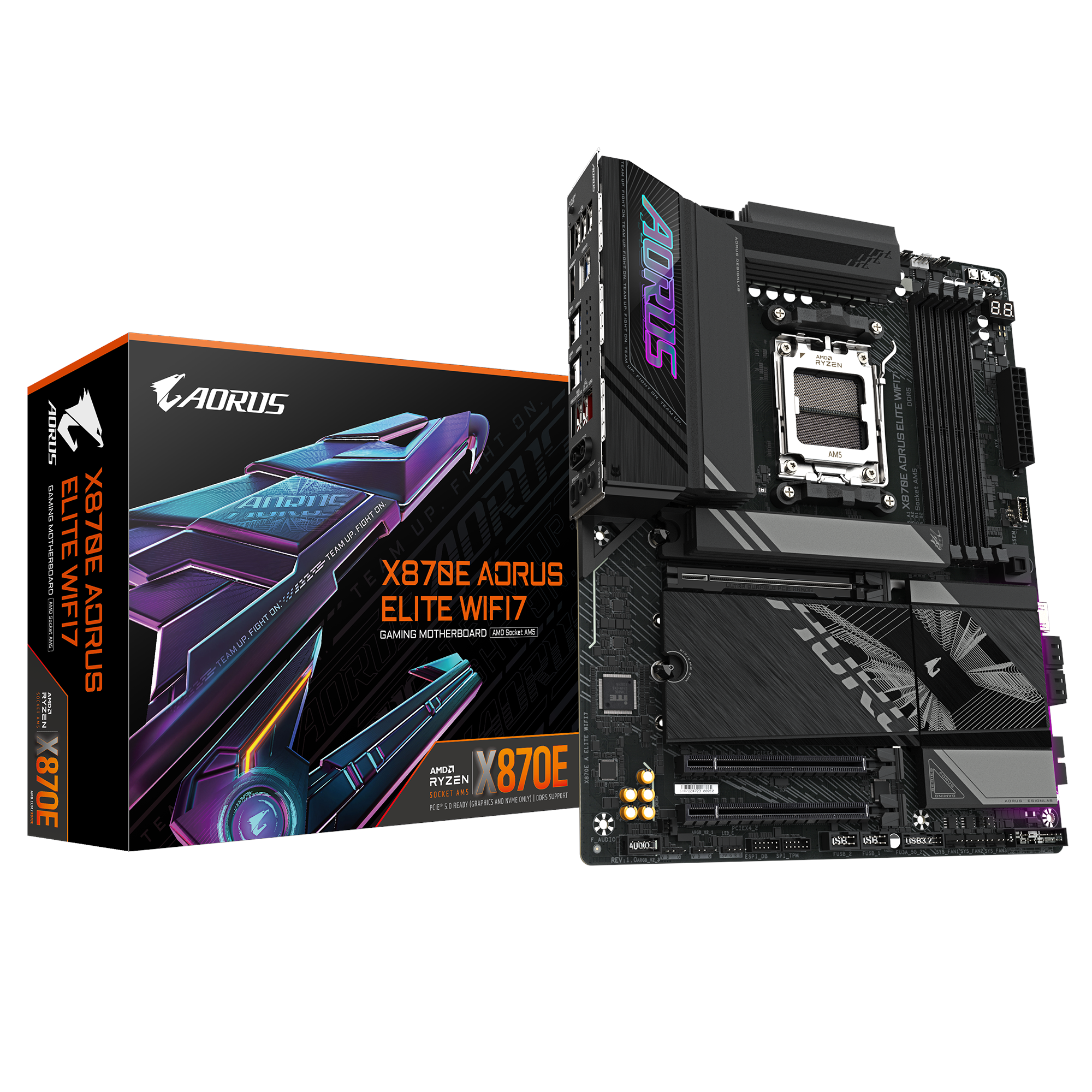 GIGABYTE X870E AORUS ELITE WIFI7 Bundkort - AMD X870E - AMD AM5 - DDR5 RAM - ATX Bundkort X870E A ELITE WIFI7