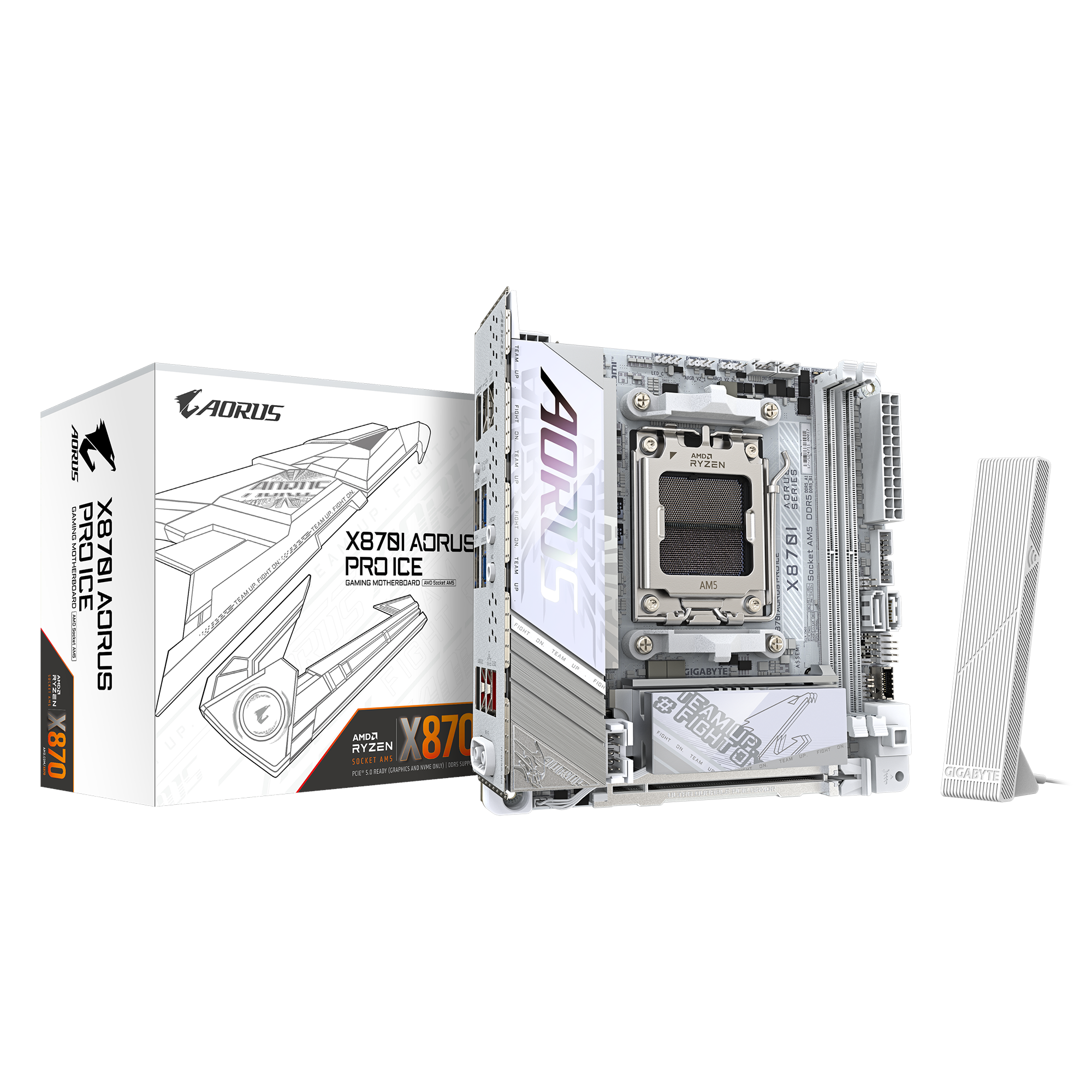 GIGABYTE X870I AORUS PRO ICE Bundkort - AMD X870 - AMD AM5 - DDR5 RAM - Mini-ITX