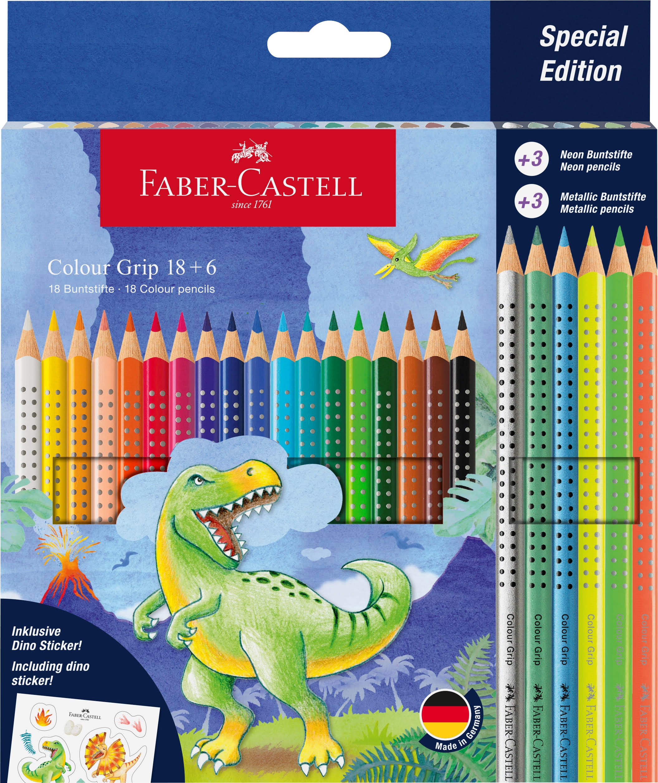 Faber-Castell Grip 2001 akvarel Dino 18+6 Tegneværktøj Farvet blyant 201546