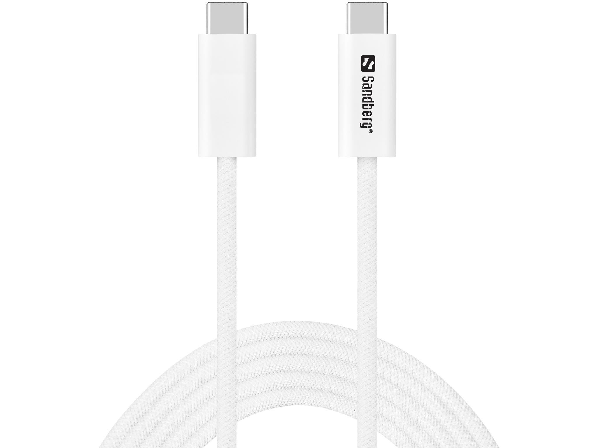 Sandberg USB4 USB-C to USB-C Cable - 2m Usb Kabel Hvid 136-57