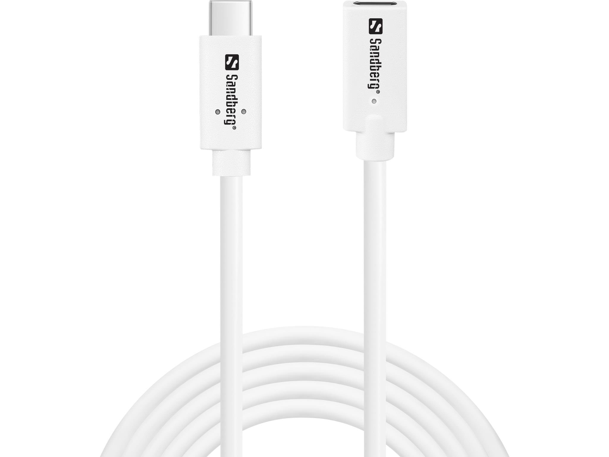 Sandberg USB-C to USB-C Extension Cable - 2m Usb Kabel Hvid 136-55
