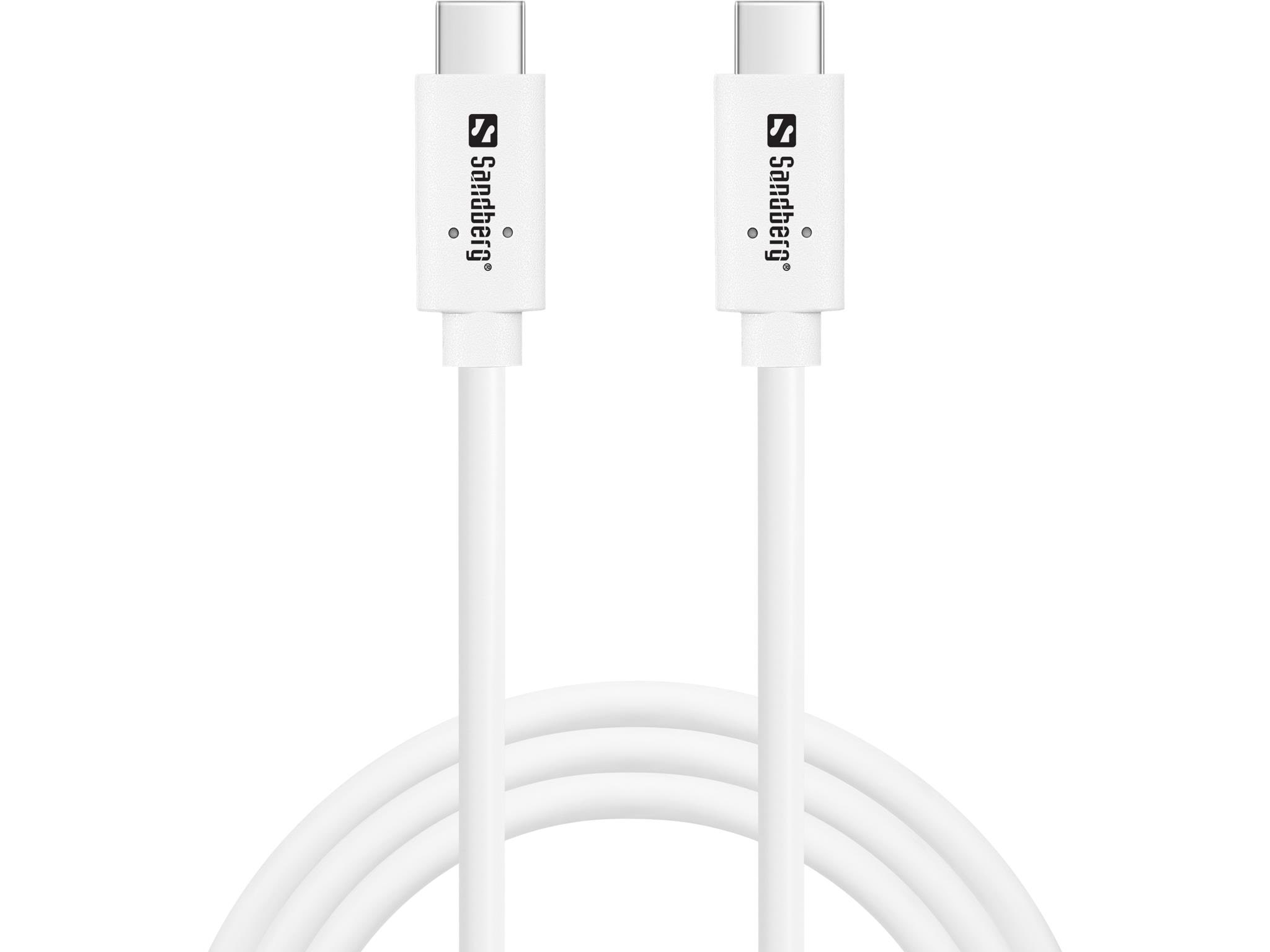 Sandberg USB-C to USB-C - 1m Usb Kabel Hvid 136-53