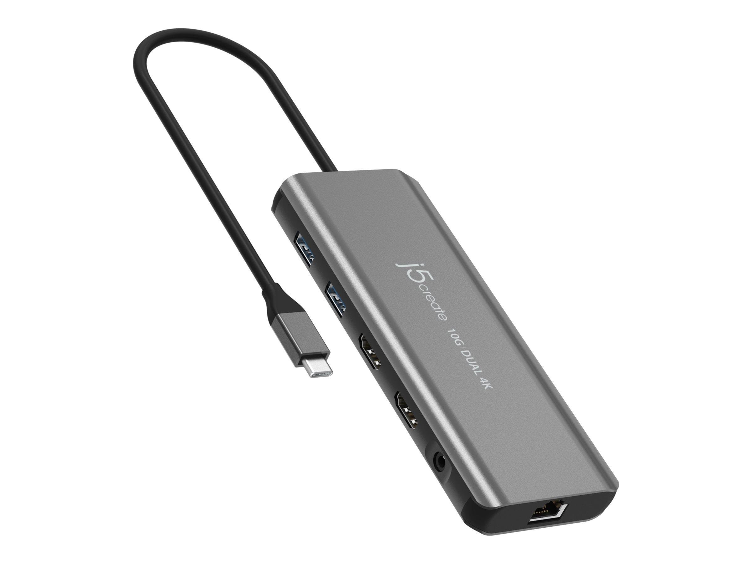 j5create USB-C Dual 4K HDMI 10Gbps Mini Dock (With Ethernet) Docking Station JCD398-N