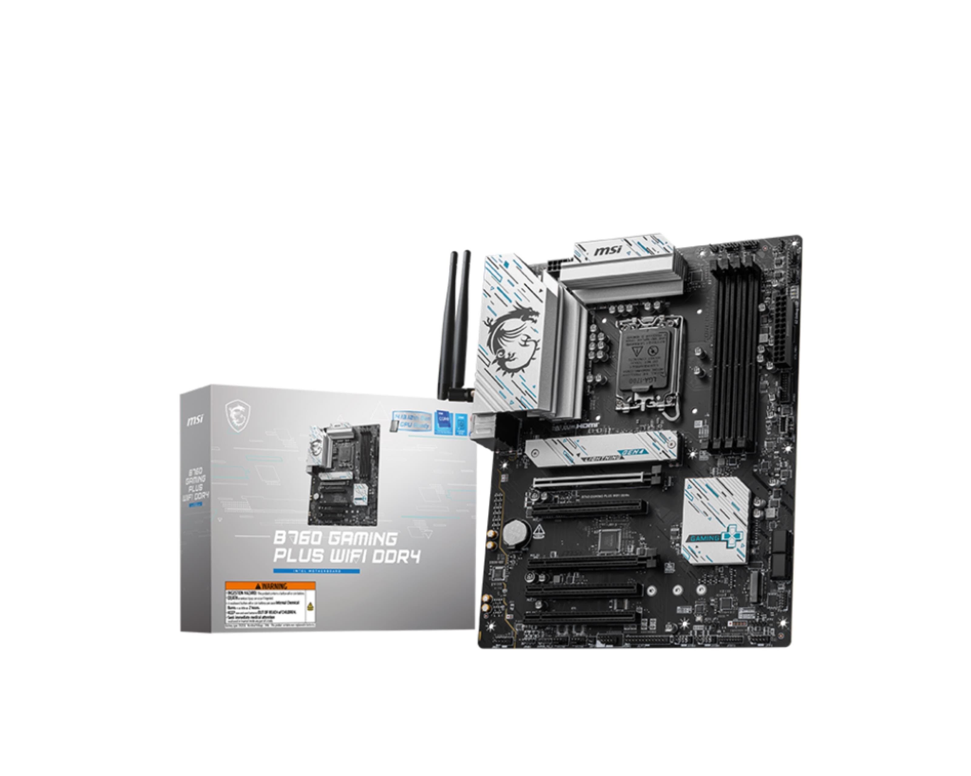 MSI B760 GAMING PLUS WIFI DDR4 Bundkort - Intel B760 - Intel LGA1700 - DDR4 RAM - ATX