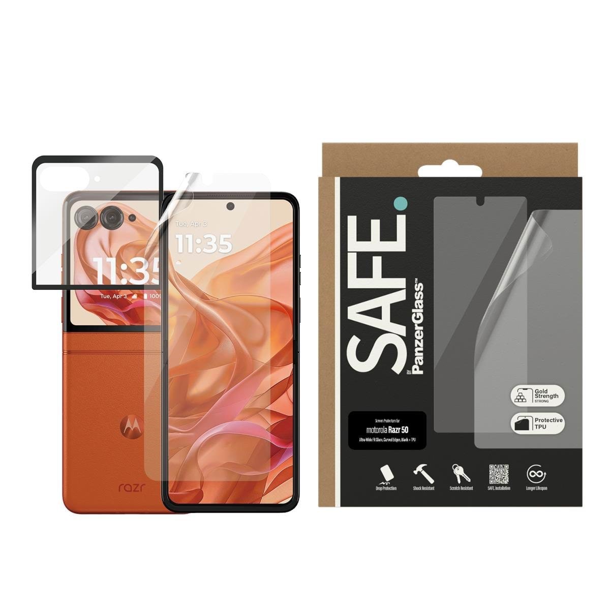 SAFE by PanzerGlass Screen Protector Motorola Razr 50 | Glass & Film Beskyttelsesglas SAFE95960