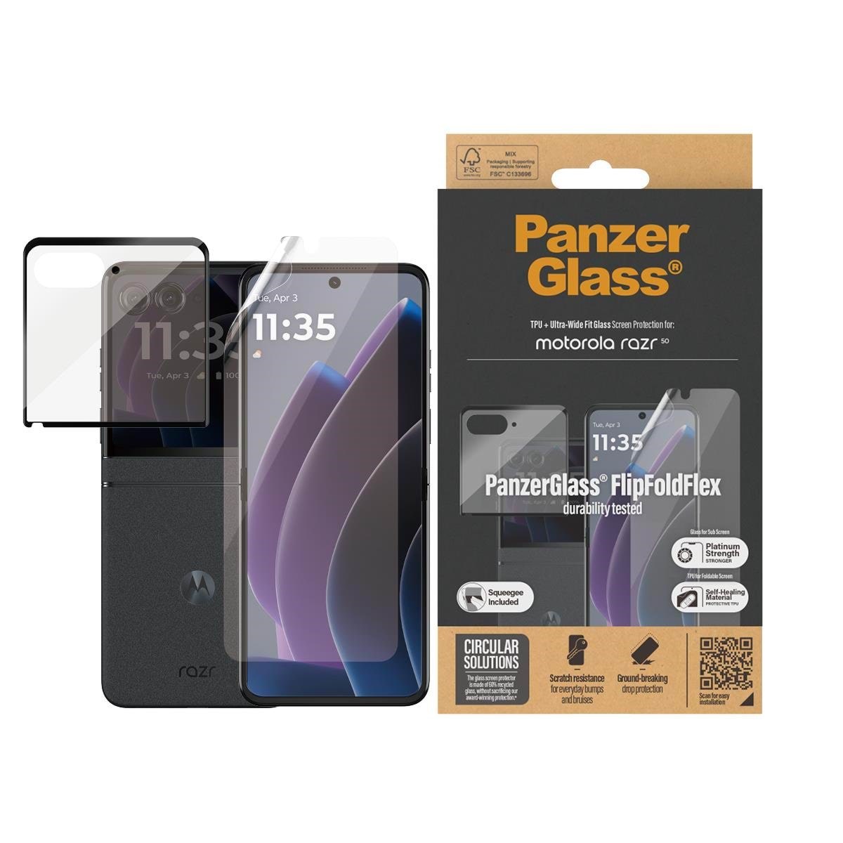 PanzerGlass Screen Protector Motorola Razr 50 | Glass & Film Beskyttelsesglas PANZER6593