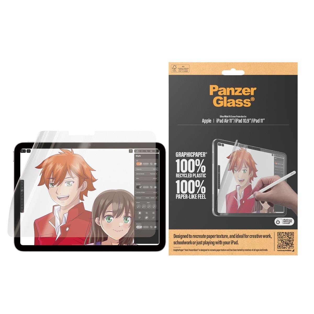 PanzerGlass GraphicPaper Screen Protector iPad Air 11'' (2024-2026) | iPad 11'' (2025-2026) | iPad 10.9'' (2022) | Ultra-Wide Fit Tablet Tilbehør 