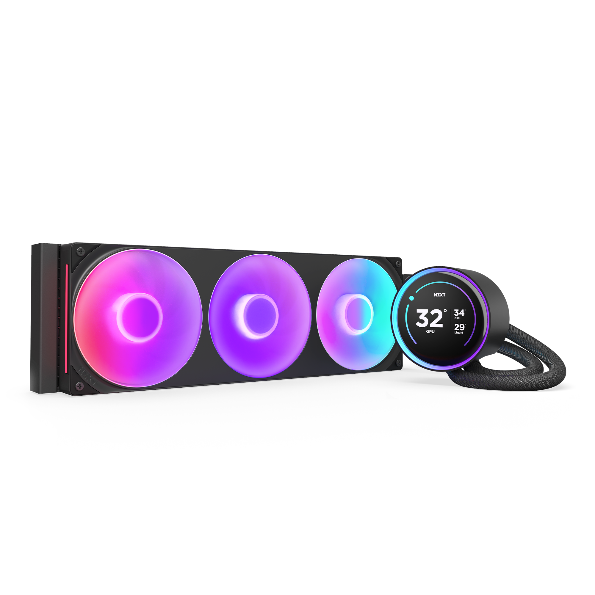 NZXT Kraken Elite RGB V2 360 (2024) - Sort med RGB lys - CPU Vandkøling - Max 30 dBA Cpu Køler RL-KR36E-B2