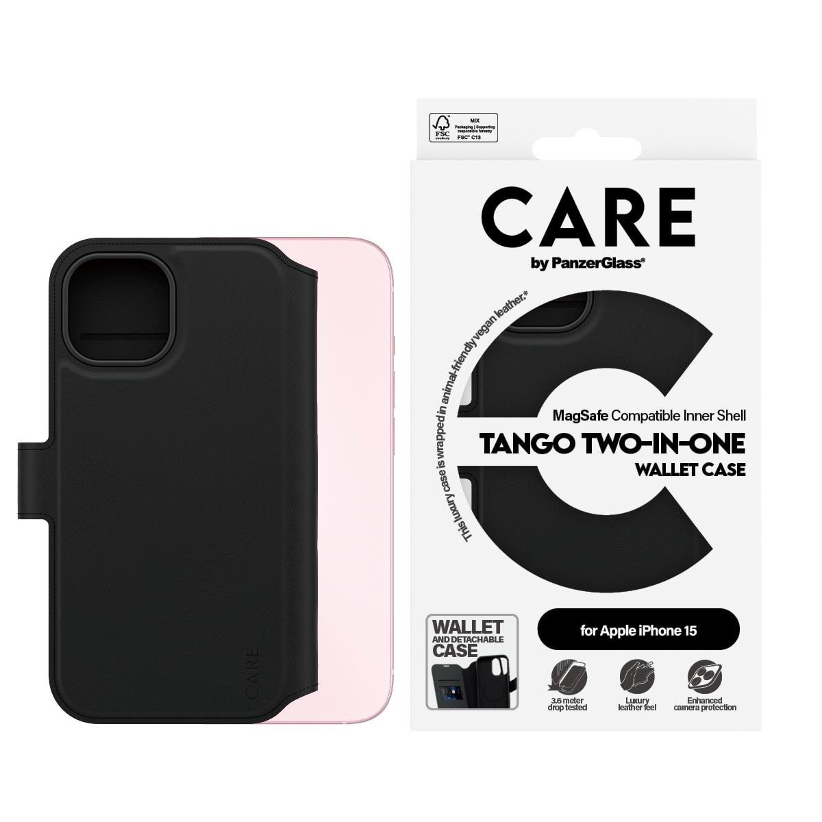 CARE by PanzerGlass Feature Case Tango Two-in-One Wallet w. MagSafe iPhone 15