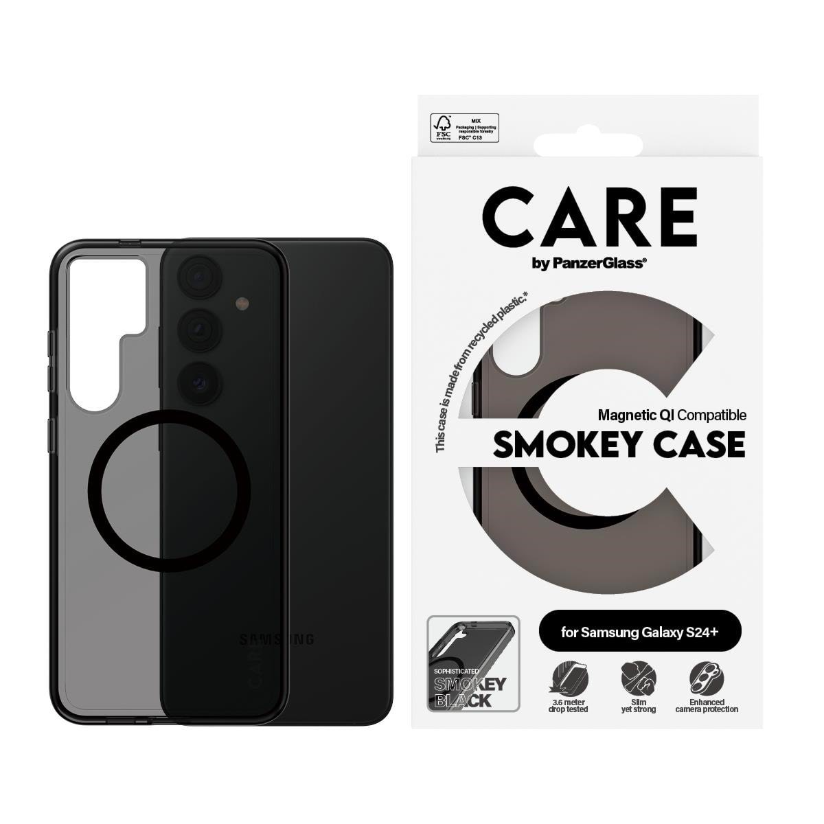 CARE by PanzerGlass Flagship Case Urban Combat Smokey w. Black QI Compatible Samsung Galaxy S24+