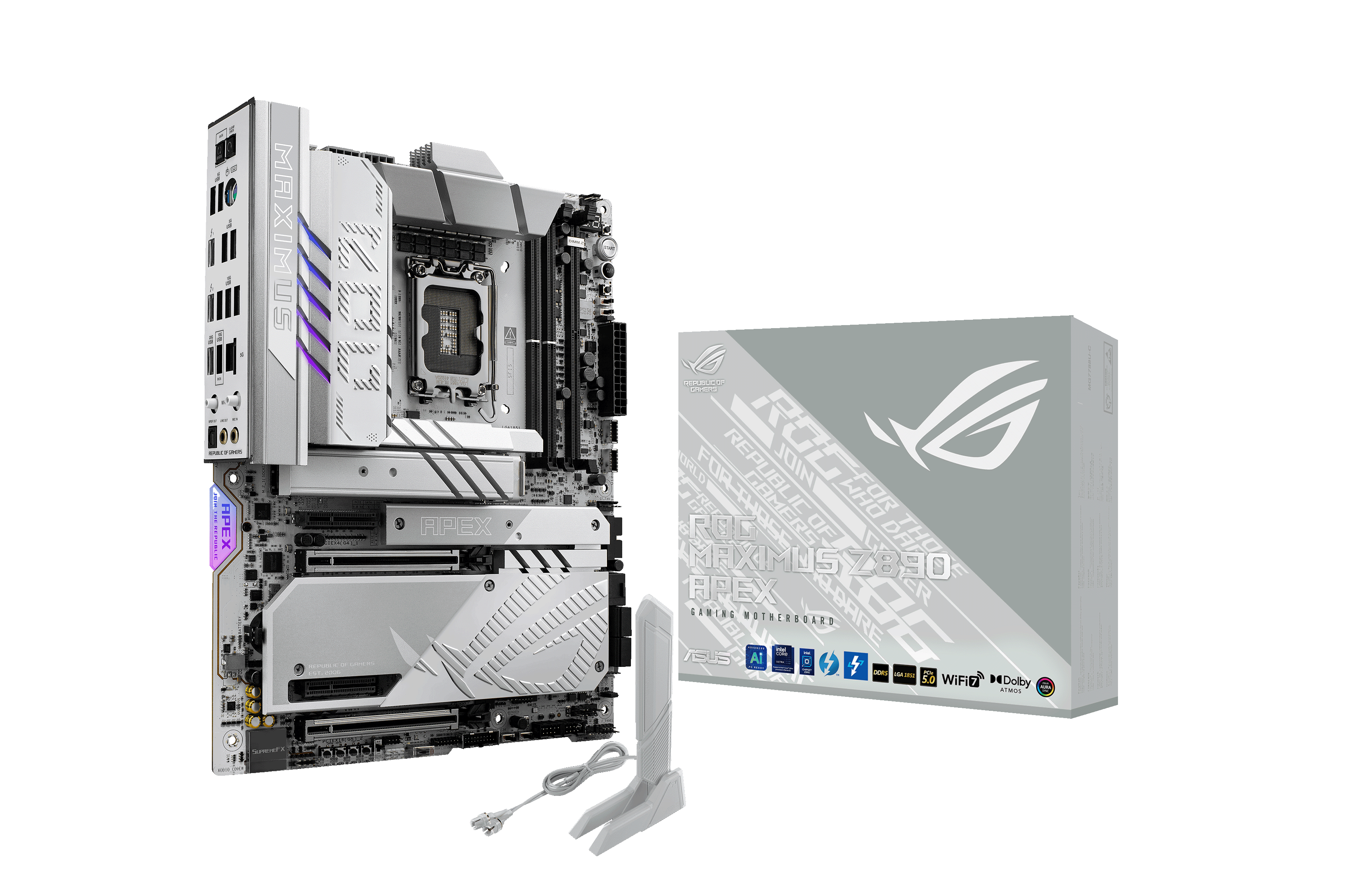 ASUS ROG MAXIMUS Z890 APEX Bundkort - Intel Z890 - Intel LGA1851 - DDR5 RAM - ATX
