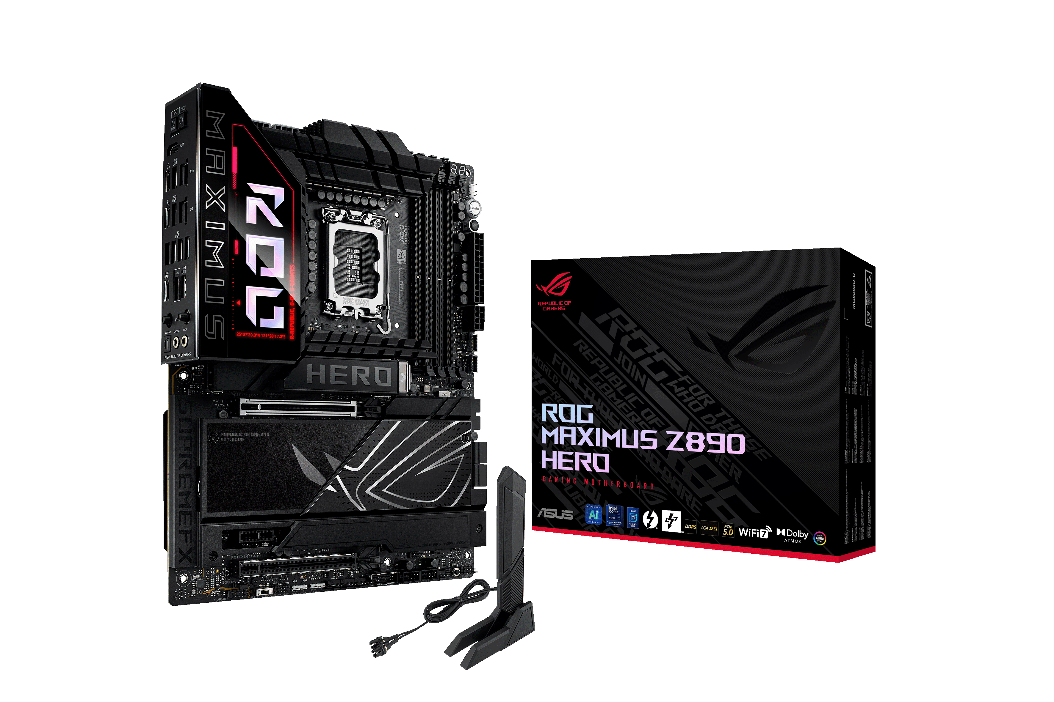 ASUS ROG MAXIMUS Z890 HERO Bundkort - Intel Z890 - Intel LGA1851 - DDR5 RAM - ATX