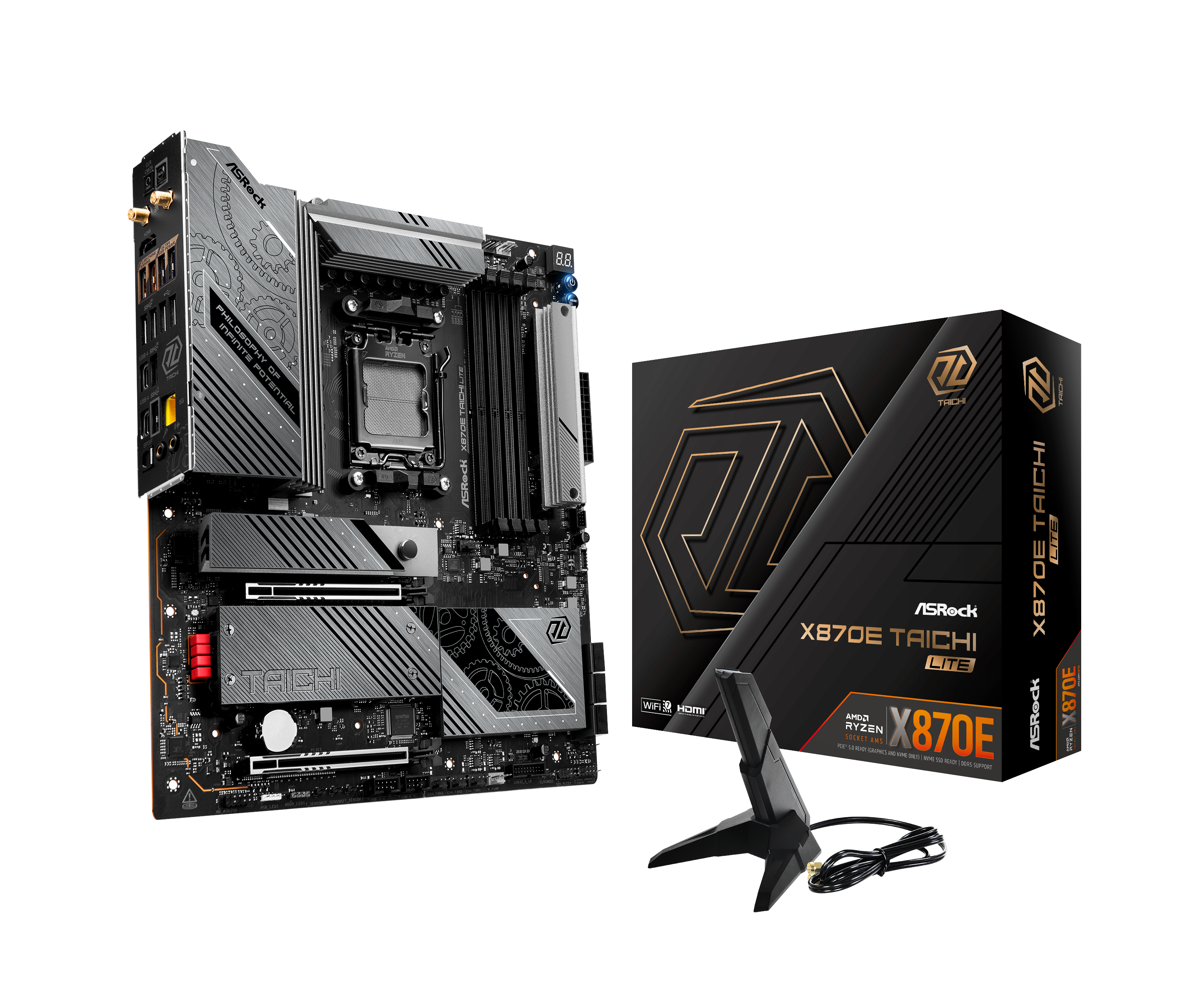 ASRock X870E TAICHI LITE Bundkort - AMD X870E - AMD AM5 - DDR5 RAM - Extended ATX Bundkort 90-MXBPA0-A0UAYZ