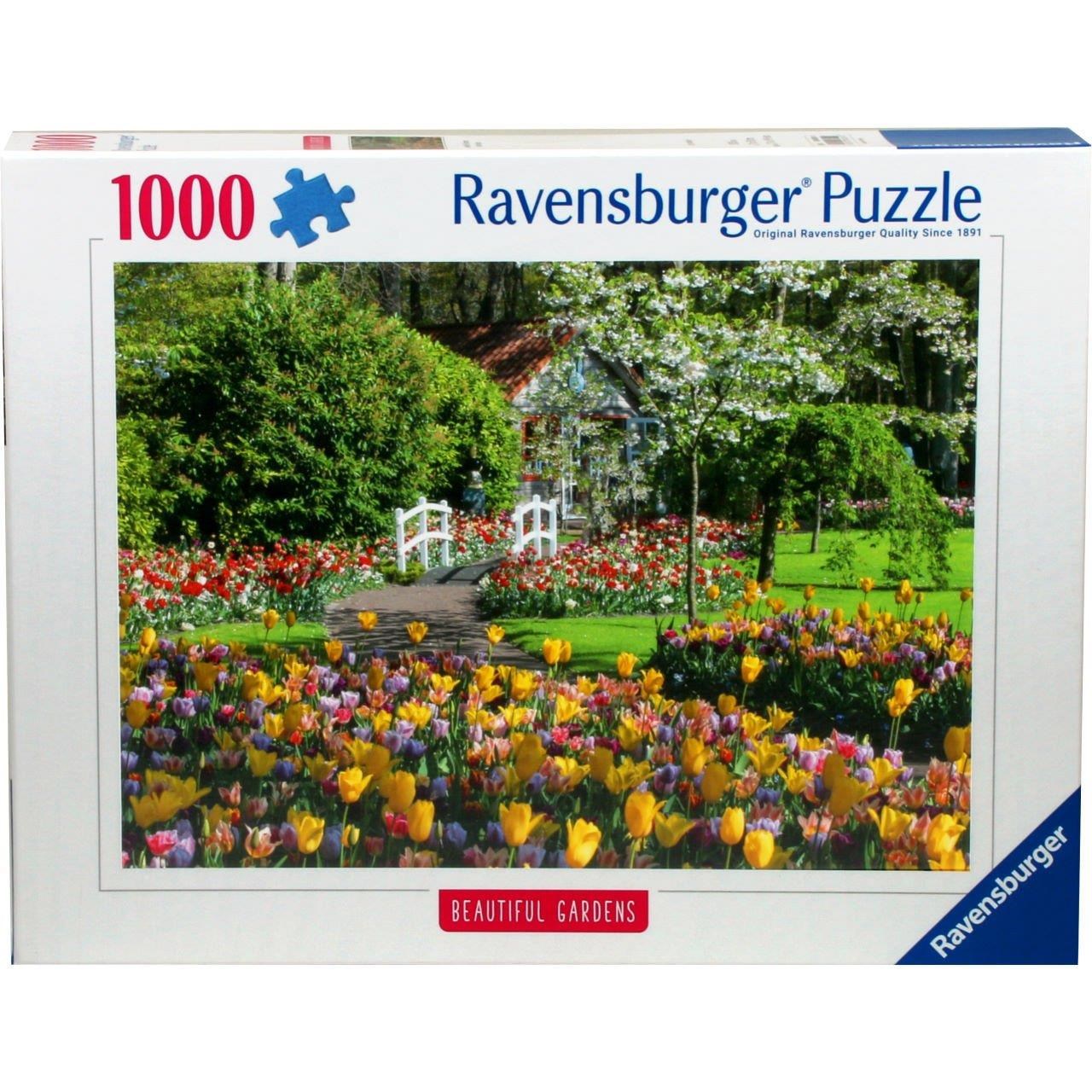 Ravensburger Puzzle Beautiful Gardes - Keukenhof Gardens - Netherlands 1000p Puslespil 12000851