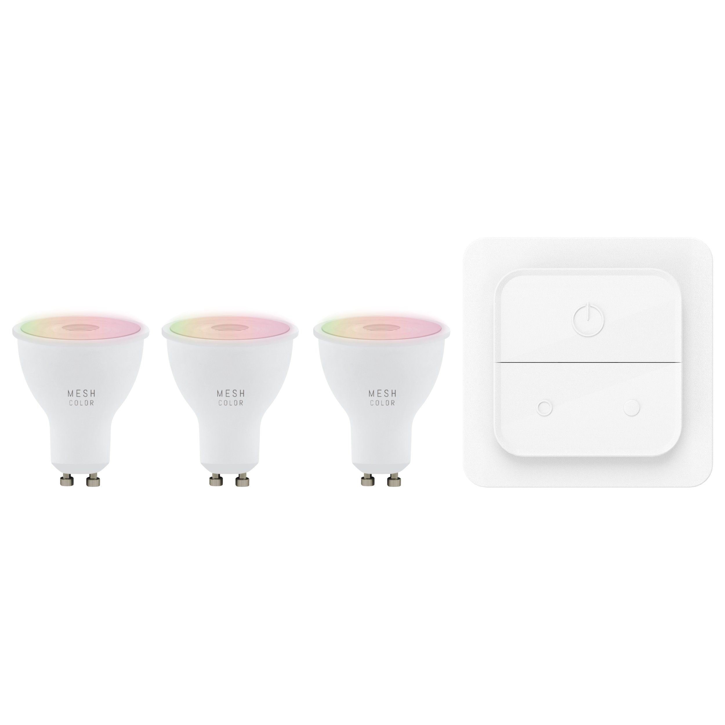 EGLO CONNECT.Z SÆT AFBRYDER + 3 GU10 opal SMART pærer M/FARVER(RGB) OG TUNABLE WHITE