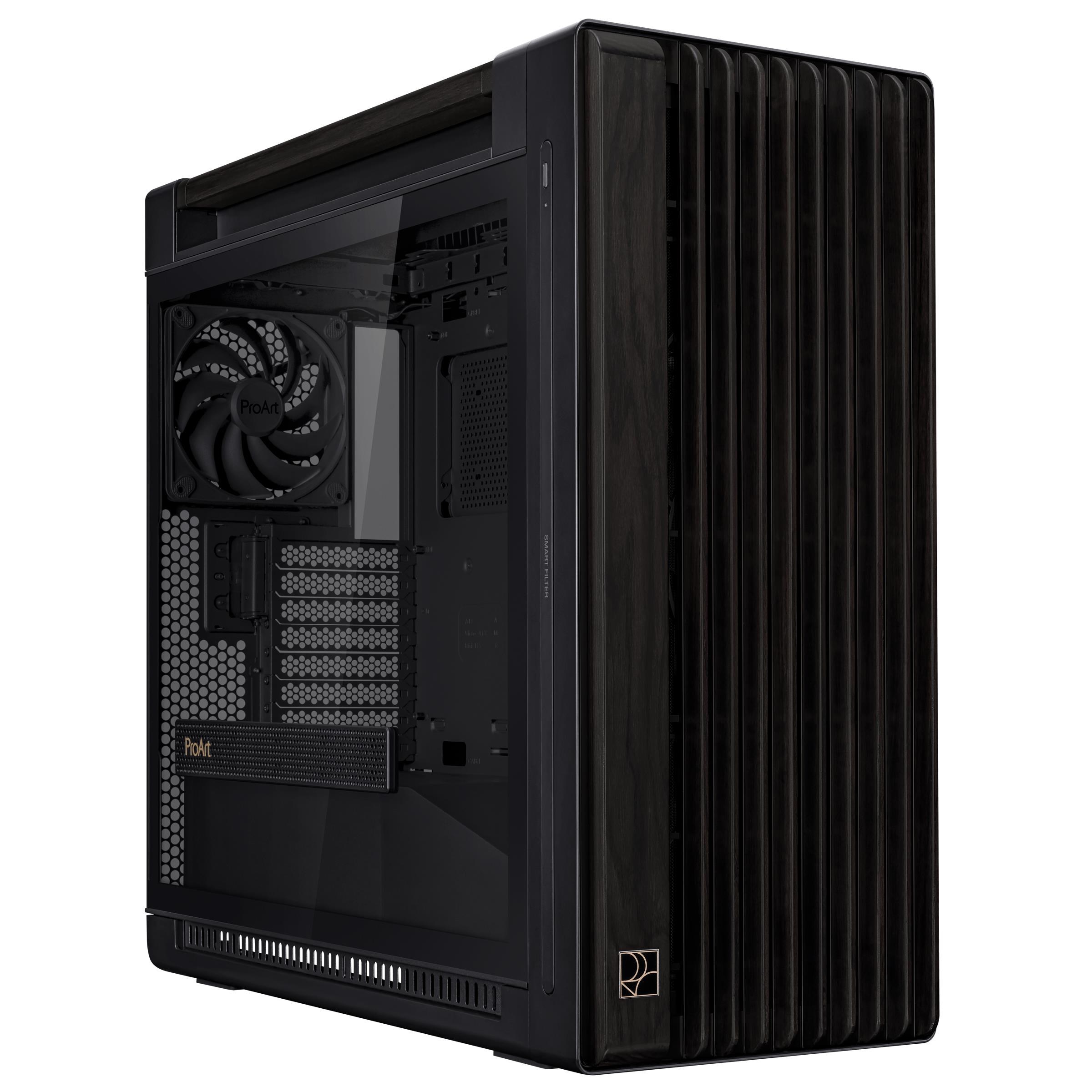 ASUS ProArt PA602 Wood TG Panel - Kabinet - Fulltower - Sort Kabinet 90DC00J0-B09010