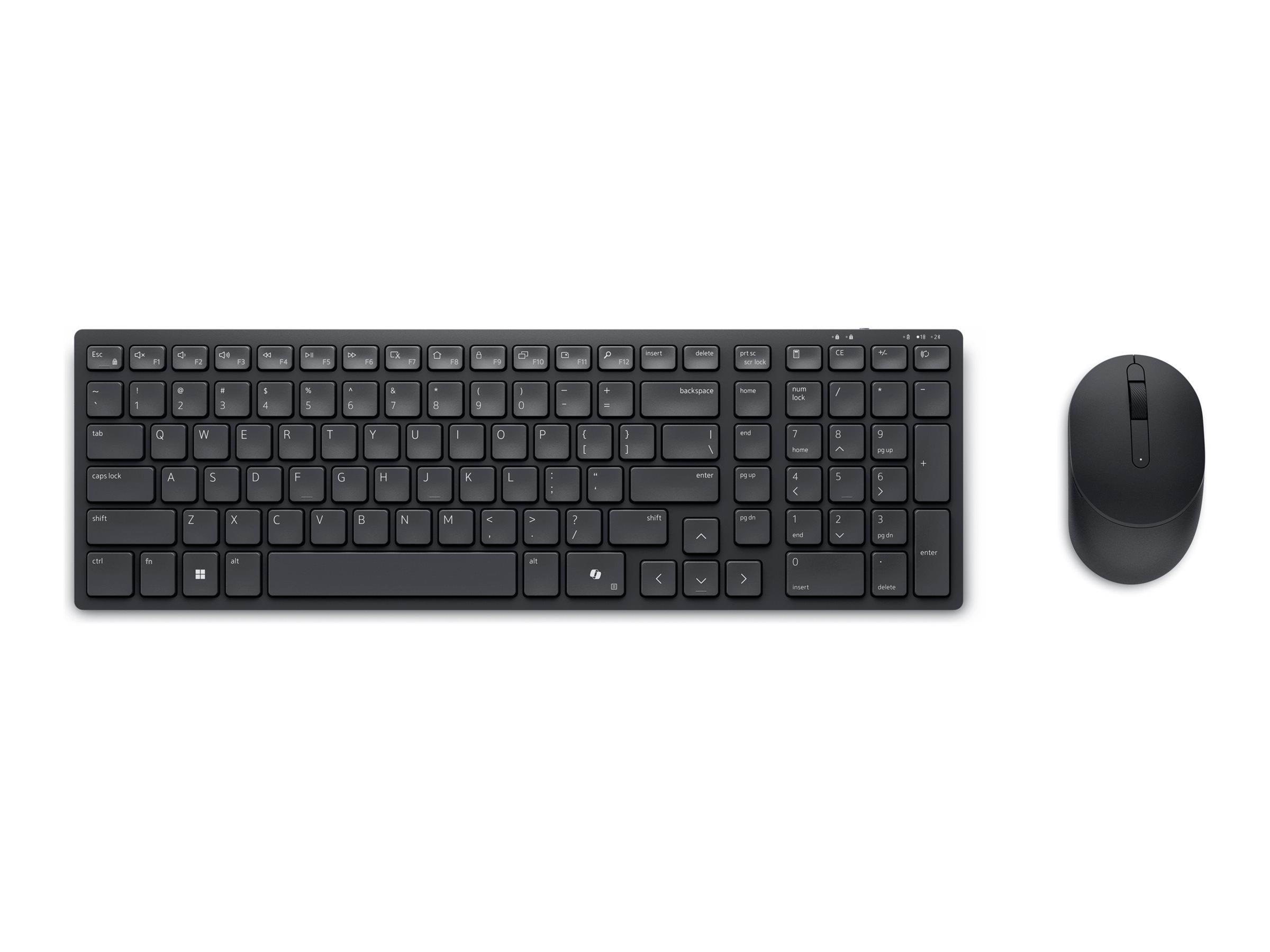 Dell Silent Keyboard and Mouse KM555 - keyboard and mouse set - QWERTY - Icelandic - black Input Device - Tastatur & Mus sæt - Islandsk - Sort 