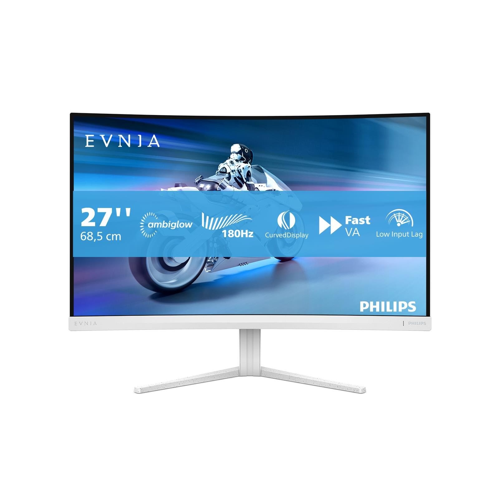 27" Philips Evnia 5000 27M2C5201L - 1920x1080 (FHD) - 180Hz - VA Computerskærm White 27M2C5201L/00