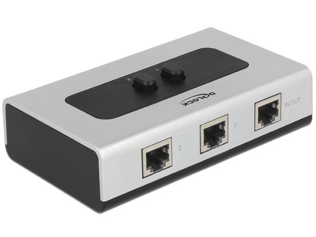 DeLOCK Switch RJ45 10/100/1000 2 port manual bidirectional Switch 87673