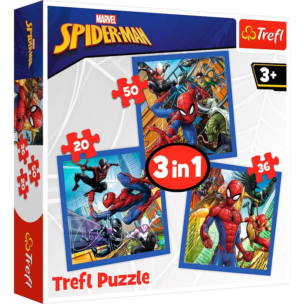 Trefl Puzzle - Spider-man - Spider Force (3in1) 2D Puslespil
