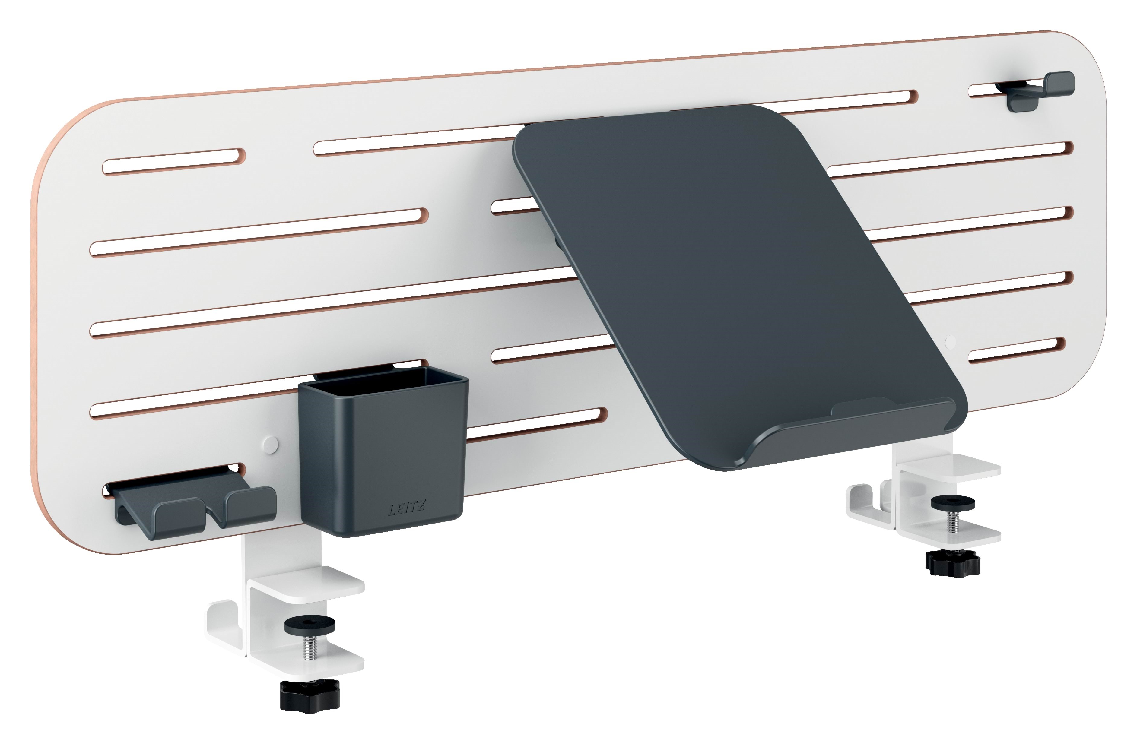 Leitz Ergo pegboard organiseringstavle til skrivebordet med laptop holder, 80x25 cm