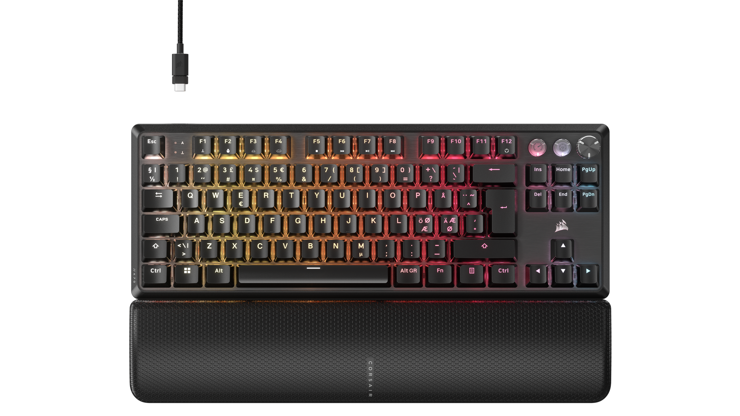 Corsair K70 PRO TKL - MGX Hall Effect - Gaming Tastatur - Nordisk - Sort