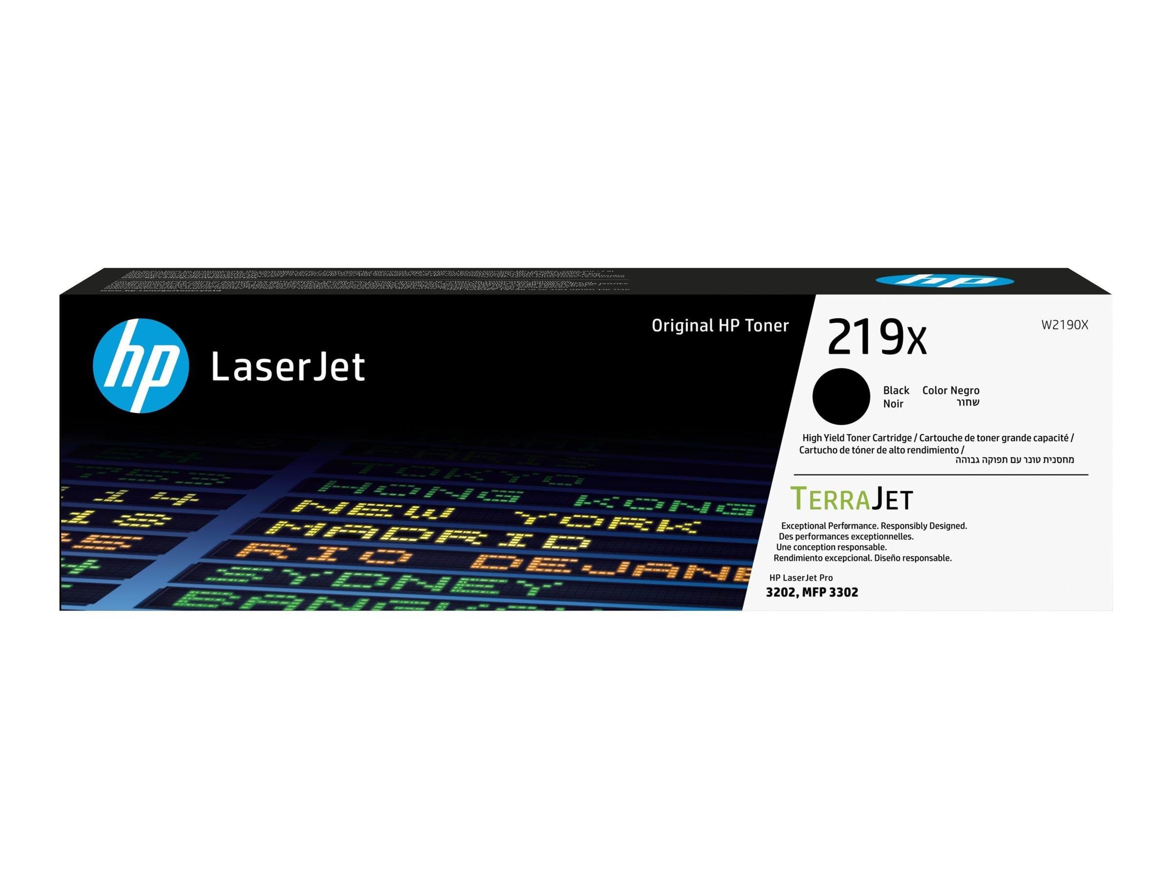 HP 219X / W2190X High Capacity Black Toner Printerpatron Og Toner Sort
