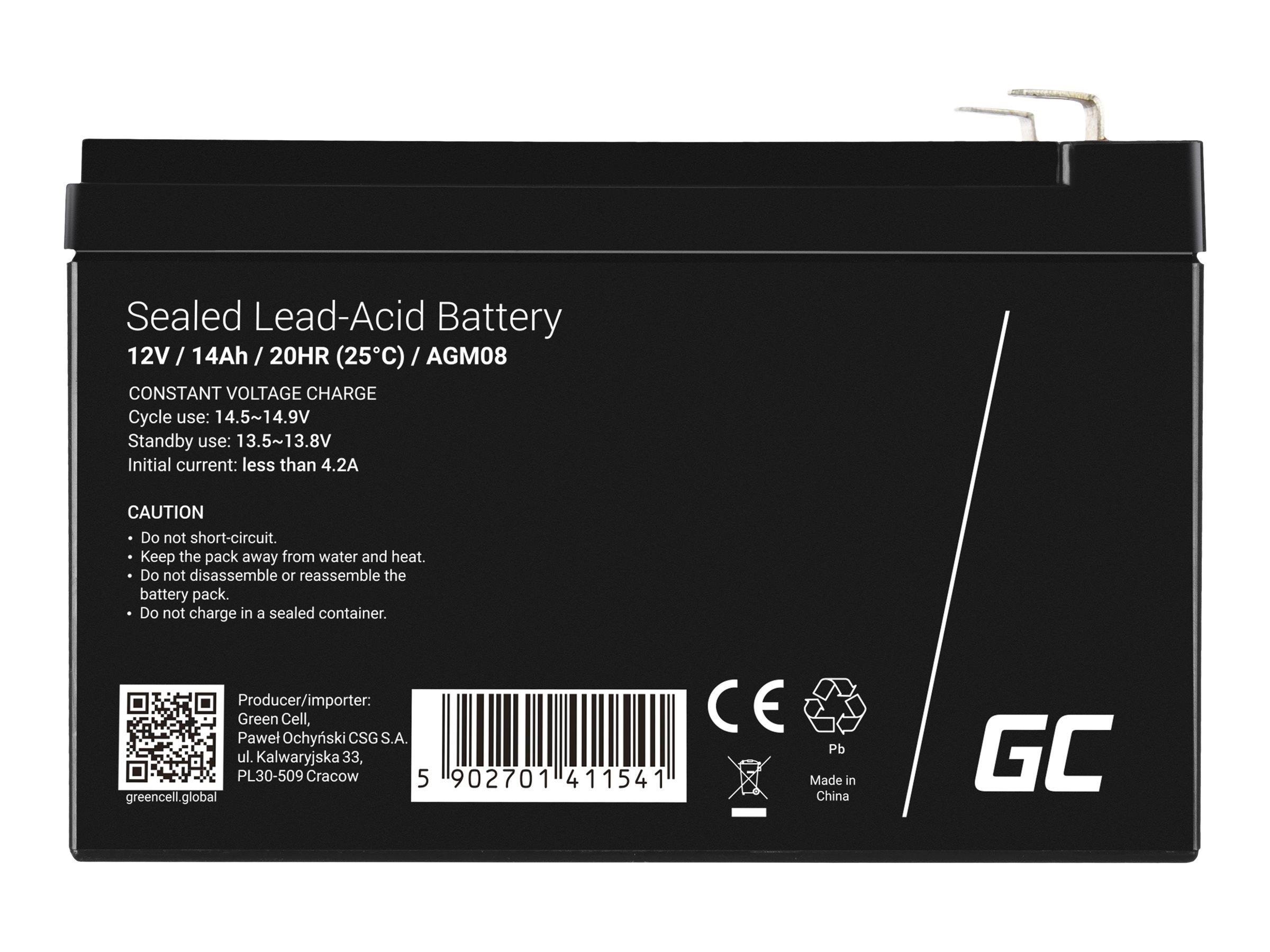 Green Cell AGM08 AGM 12V/14Ah Gel Deep Cycle Ups
