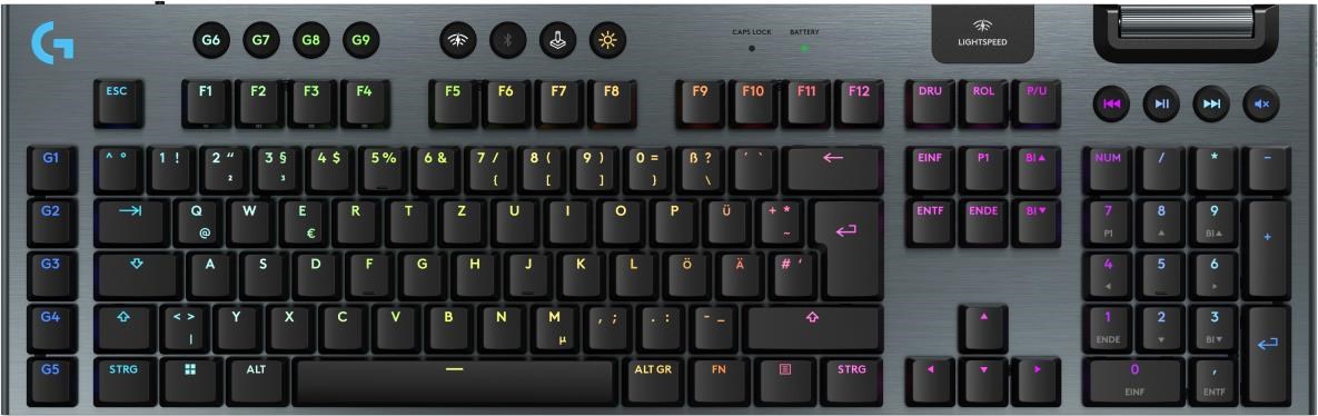 Logitech G915 X LIGHTSPEED - Linear - 100% - Gaming Tastatur - Tysk - Sort