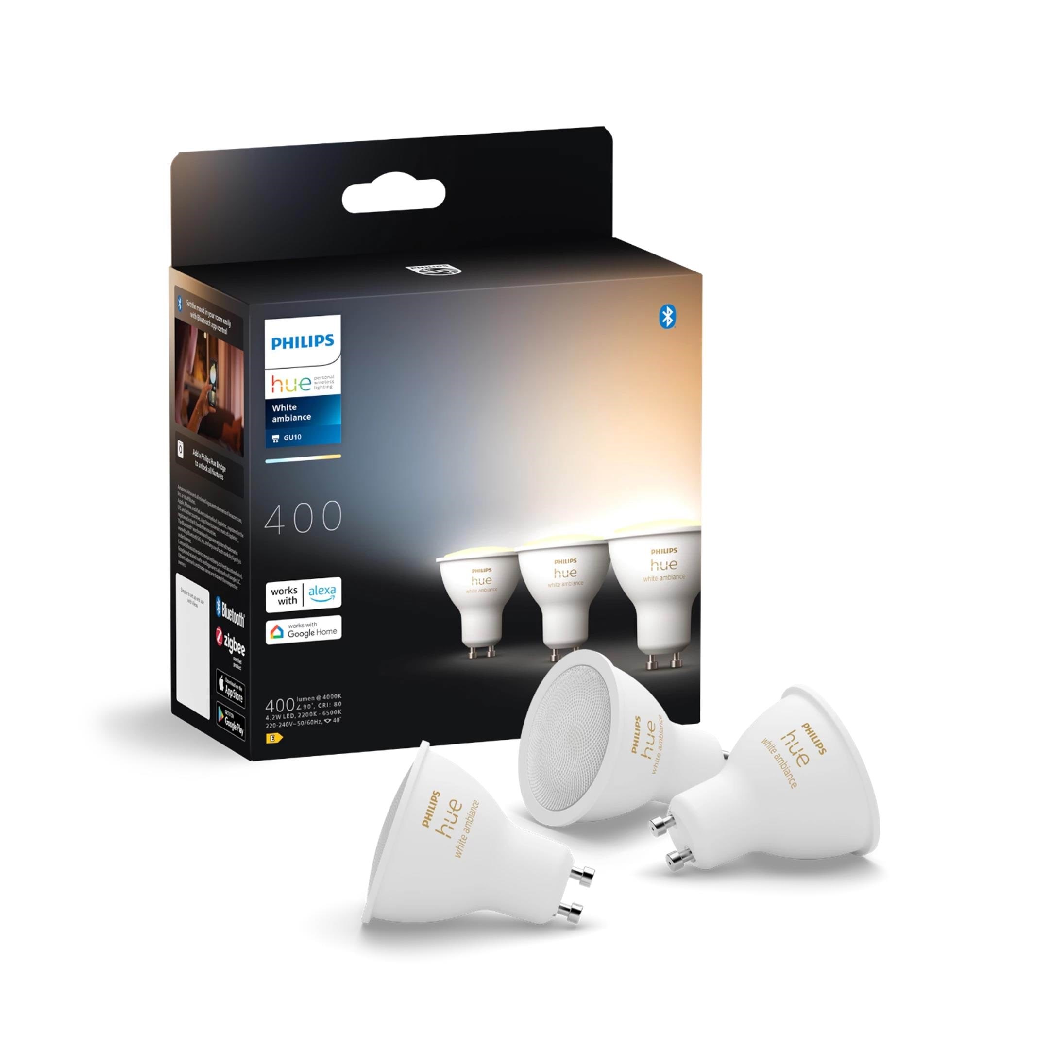 Philips Hue White Ambiance GU10 Spot - 3-Pakke Smart Home 929003666703
