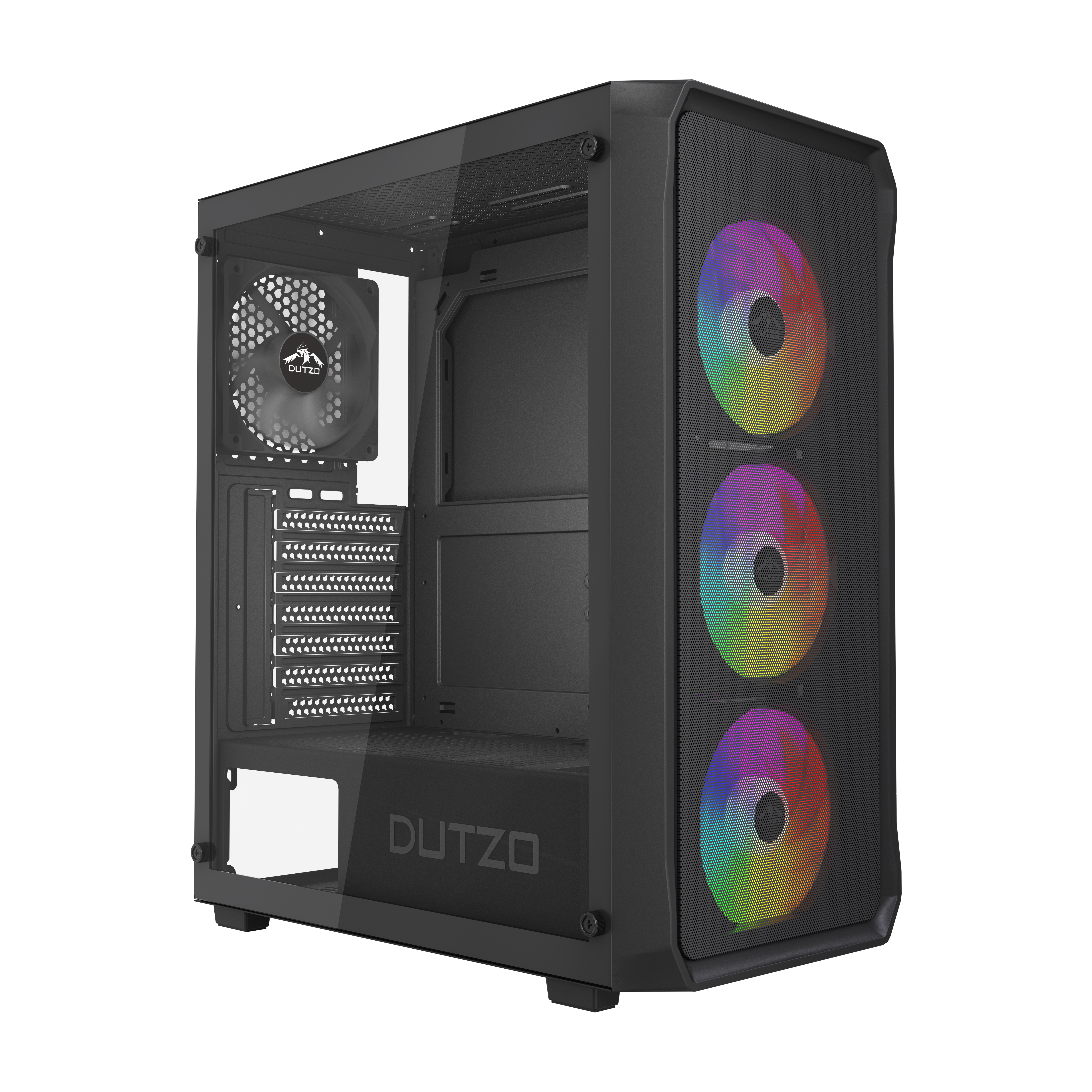 DUTZO C321 Mesh TG ARGB - Kabinet - Miditower - Sort Kabinet C321_Mesh_ARGB-B