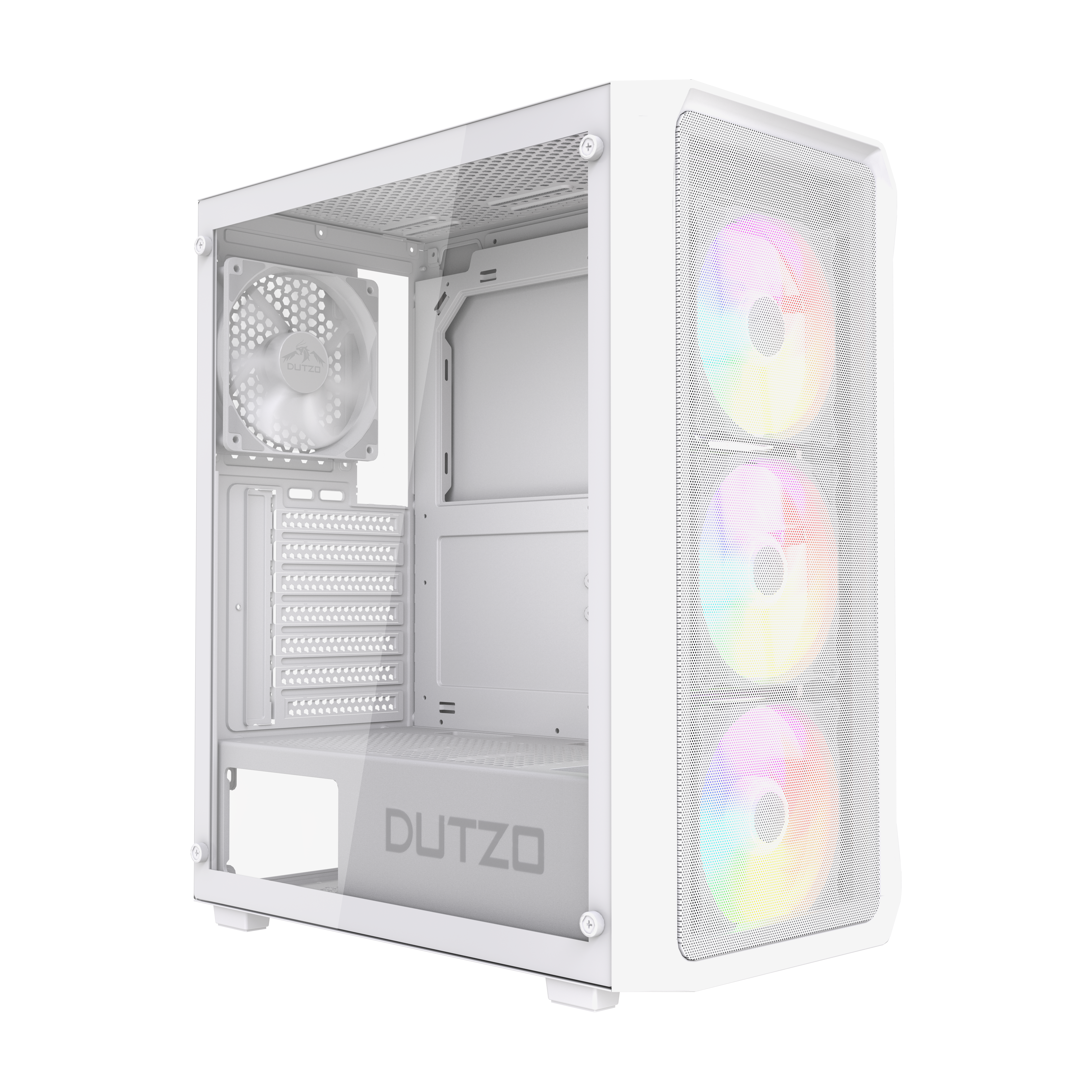 DUTZO C321 Mesh TG ARGB - Kabinet - Miditower - Hvid Kabinet C321_MESH_ARGB-W