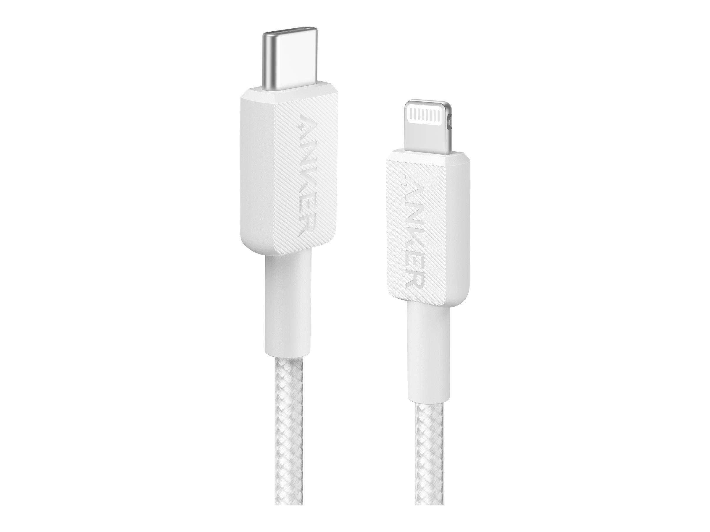 Anker 322 USB-C to Lightning Cable (1.8m Braided) - White Usb Kabel Hvid A81B6G21