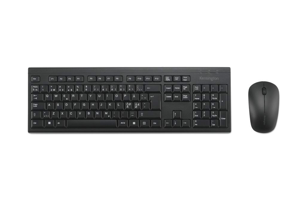 Kensington KM150 EQ trådløst skrivebordssæt Pan Nordisk - Tastatur & Mus sæt - Nordisk - Sort Tastatur K75562PN