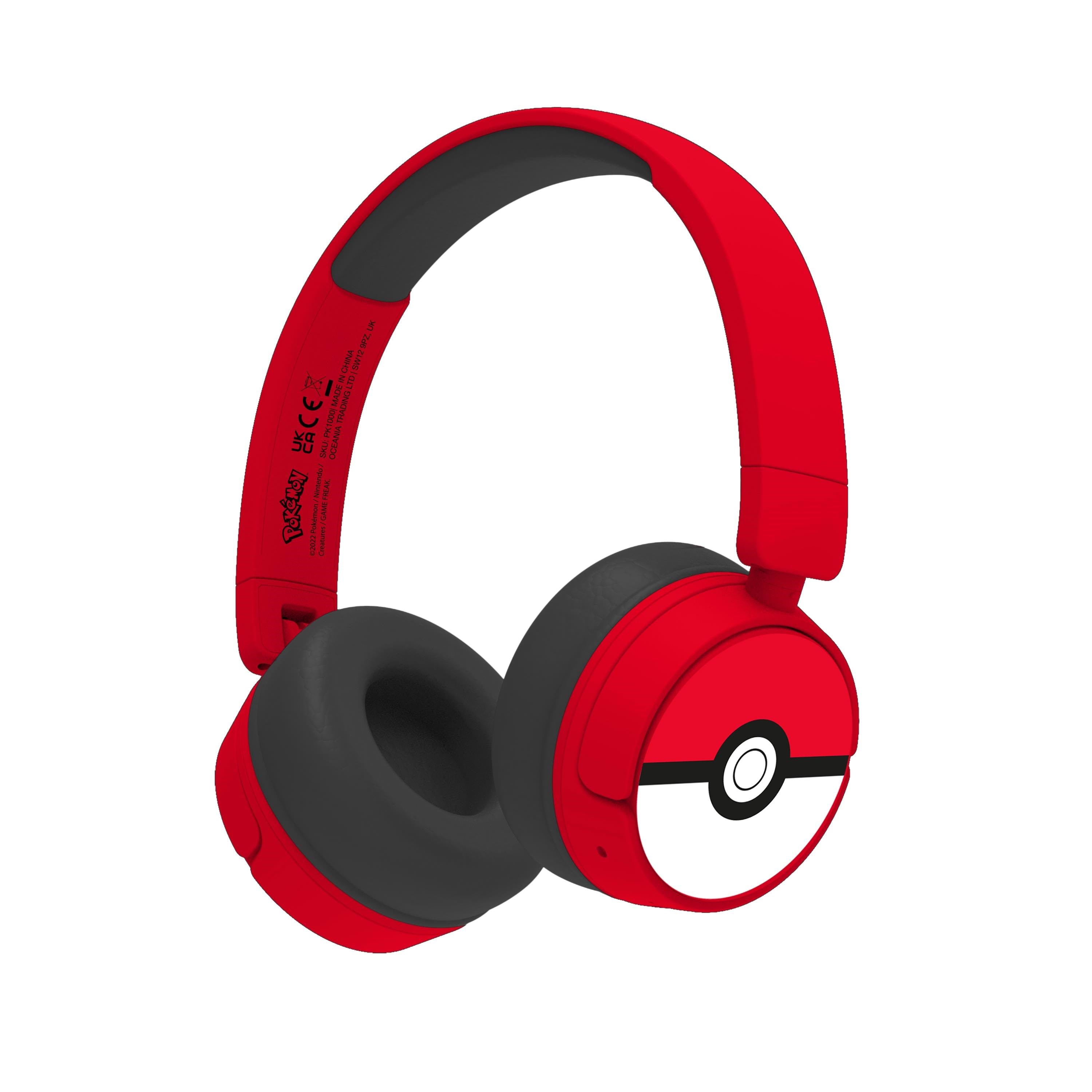 OTL Pokémon Poké Ball - Børne Bluetooth-hovedtelefoner - 85/95 dB maks. Hovedtelefoner Og Headset Rød PK1000