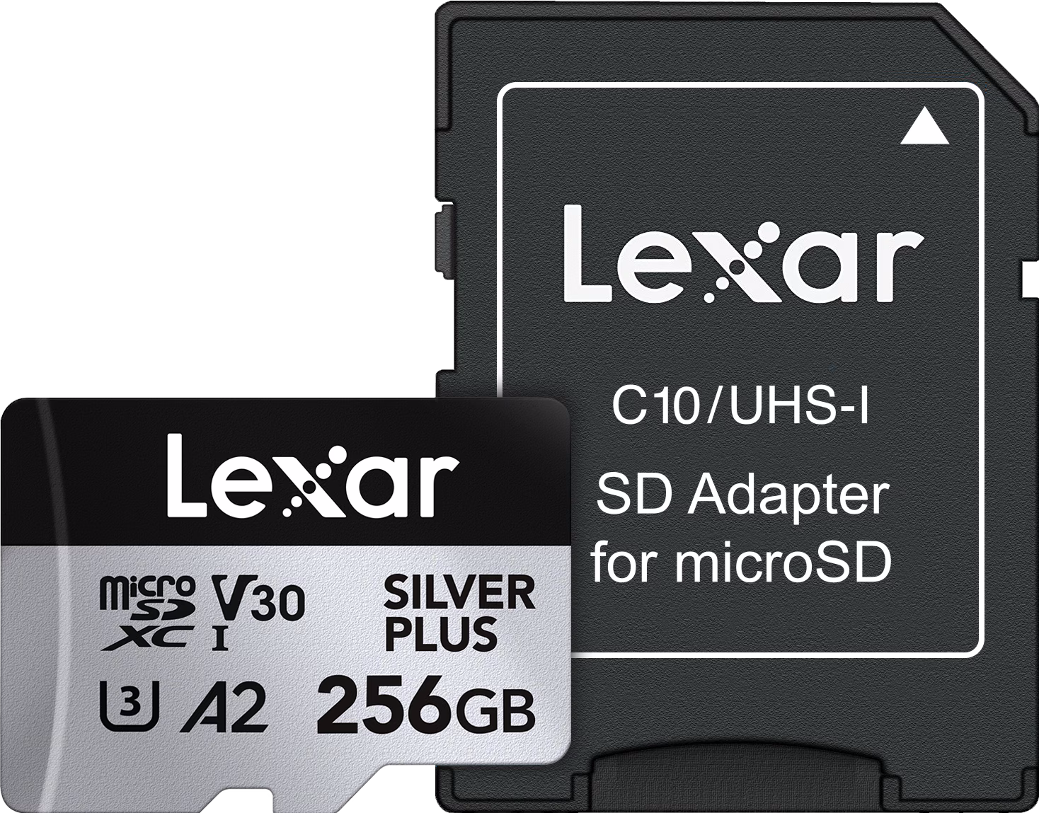 Lexar Professional Silver Plus MicroSD/SD - 205MB/s - 256GB Hukommelseskort LMSSIPL256G-BNANG