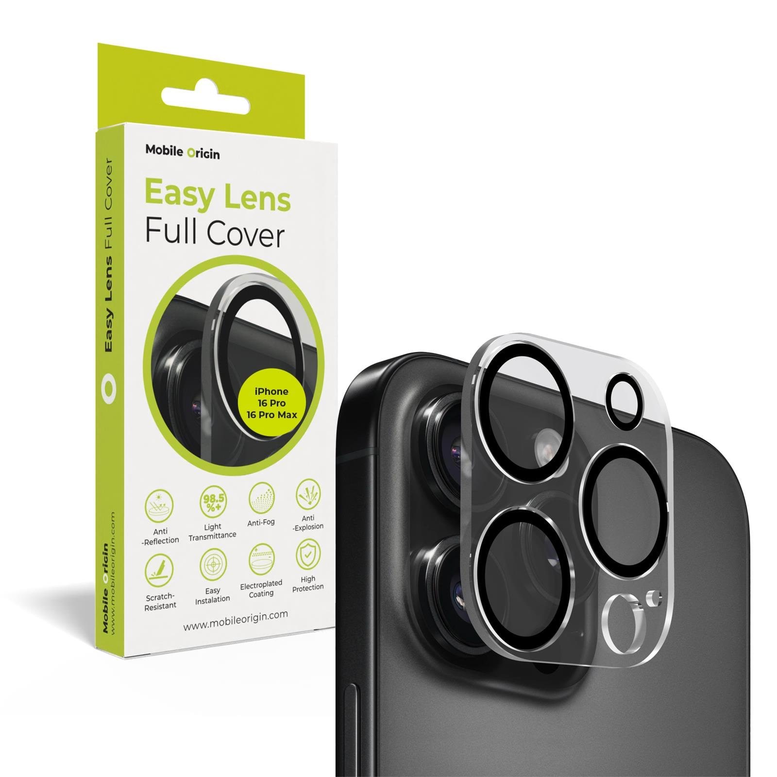 Mobile Origin Easy Lens full cover - clear - iPhone 16 Pro / 16 Pro Max