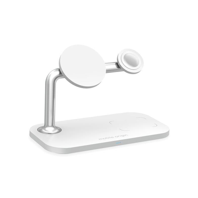Mobile Origin 3in1 Wireless Magnetic Charger MO1 - white Mobil Oplader FRL-WCH-31-WHT