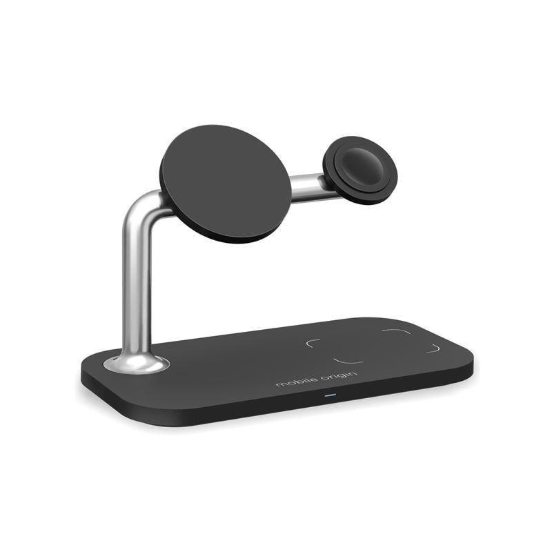 Mobile Origin 3in1 Wireless Magnetic Charger MO1 - black Mobil Oplader FRL-WCH-31-BLK