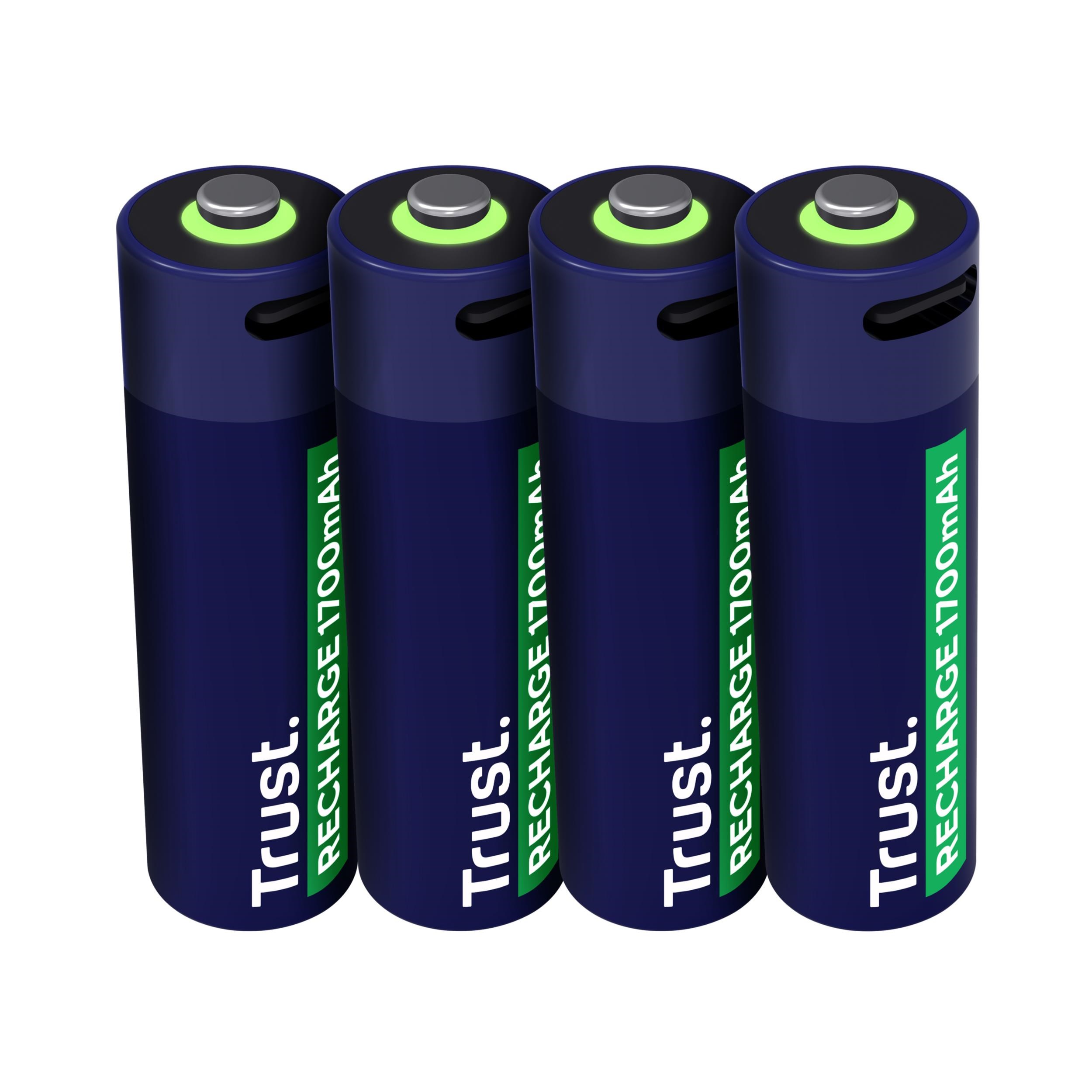 Trust 4 x AA USB-C Rechargeable Batteri 25631