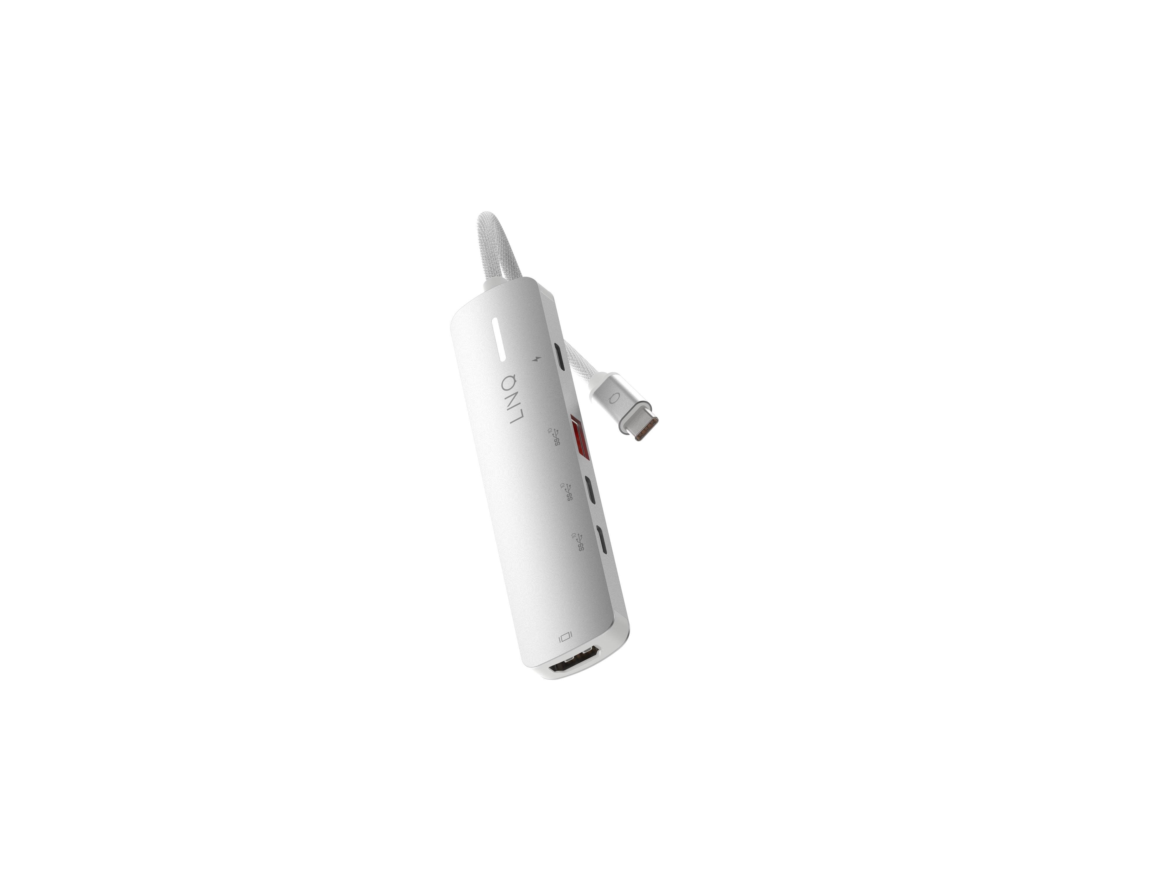 LINQ 5in1 PRO 140W USB-C Multiport Hub | Space Grey-White Docking Station LQ49051