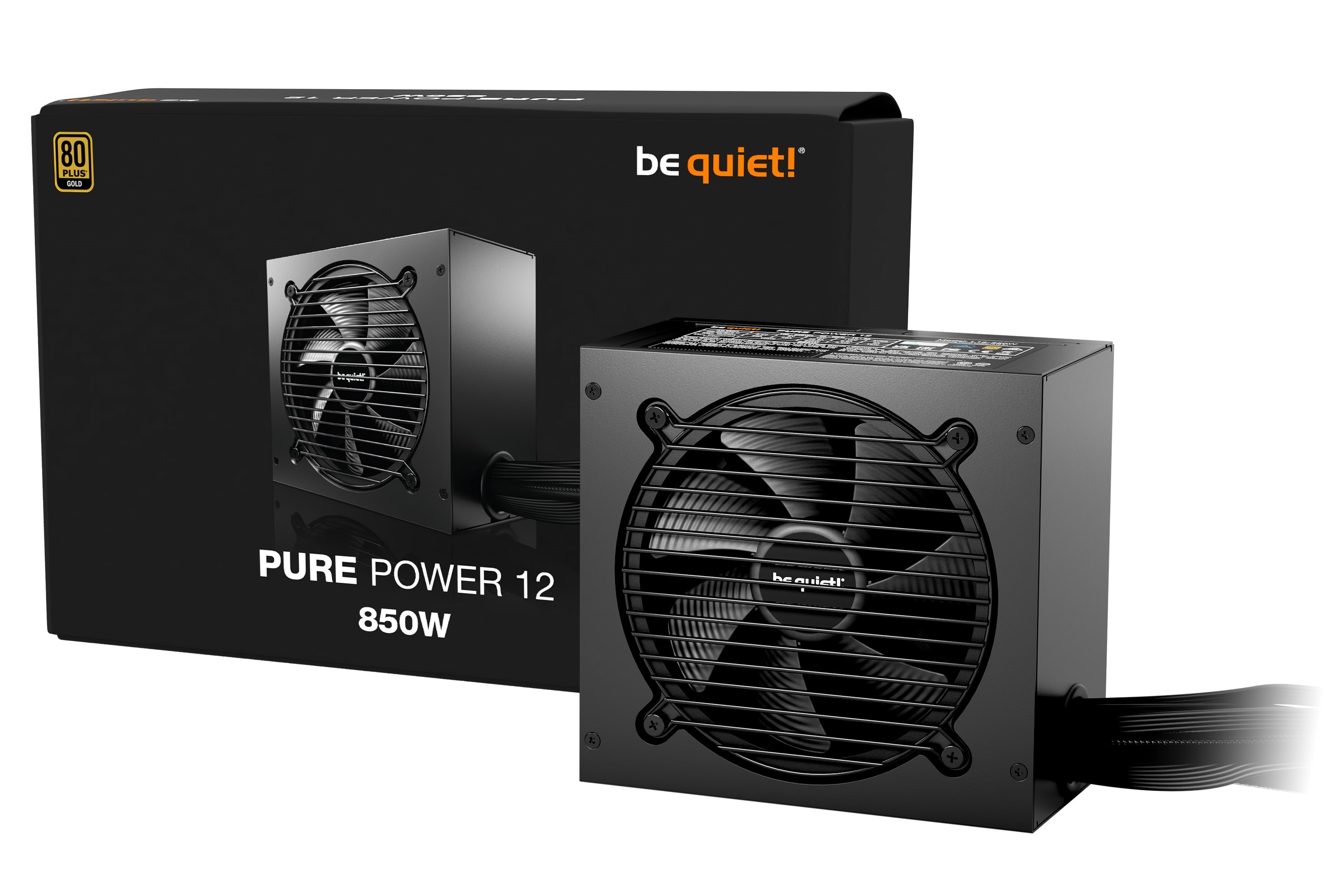 be quiet! PURE POWER 12 850W Strømforsyning - 850 Watt - 120 mm - ATX 3.1 - 80 Plus Gold certified Strømforsyning Sort BP004EU