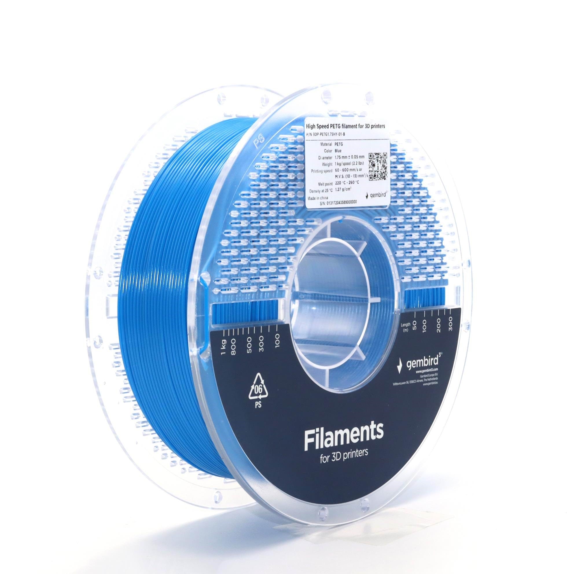 Gembird High Speed PETG (PET, PETT) - Blå - 1.75mm ø - 1 kg