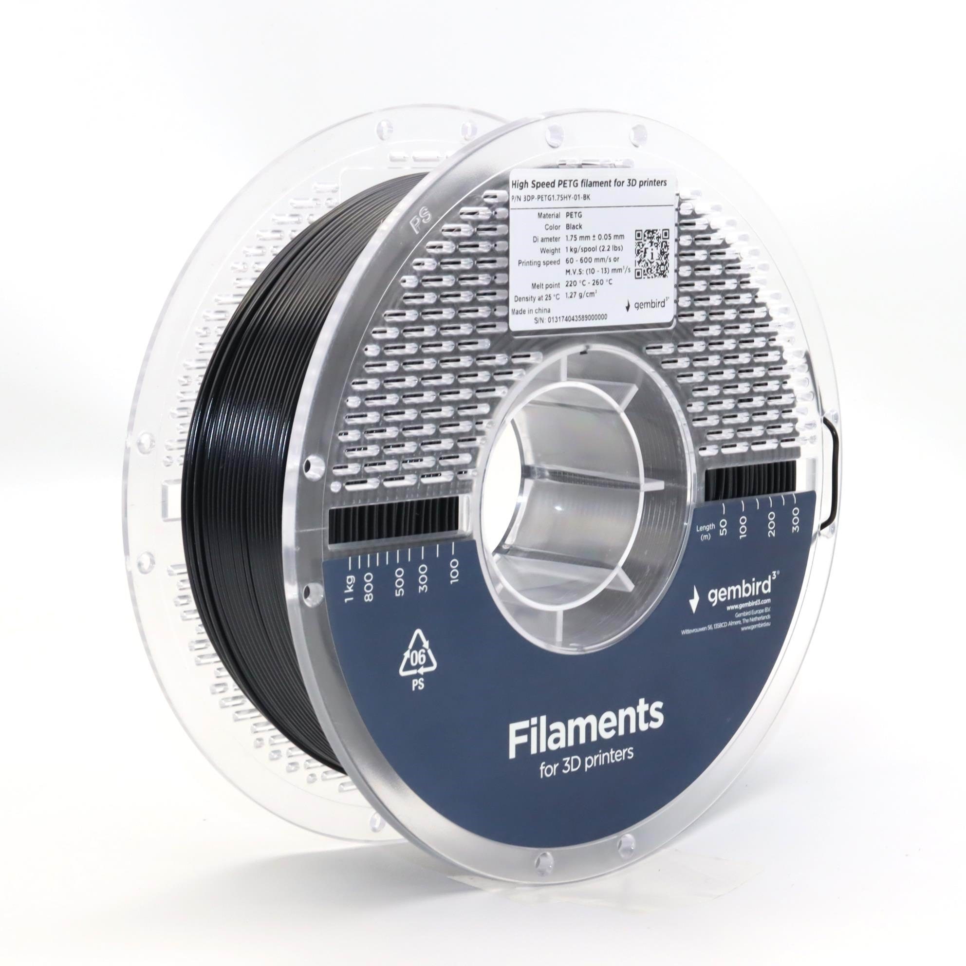 Gembird High Speed PETG (PET, PETT) - Sort - 1.75mm ø - 1 kg