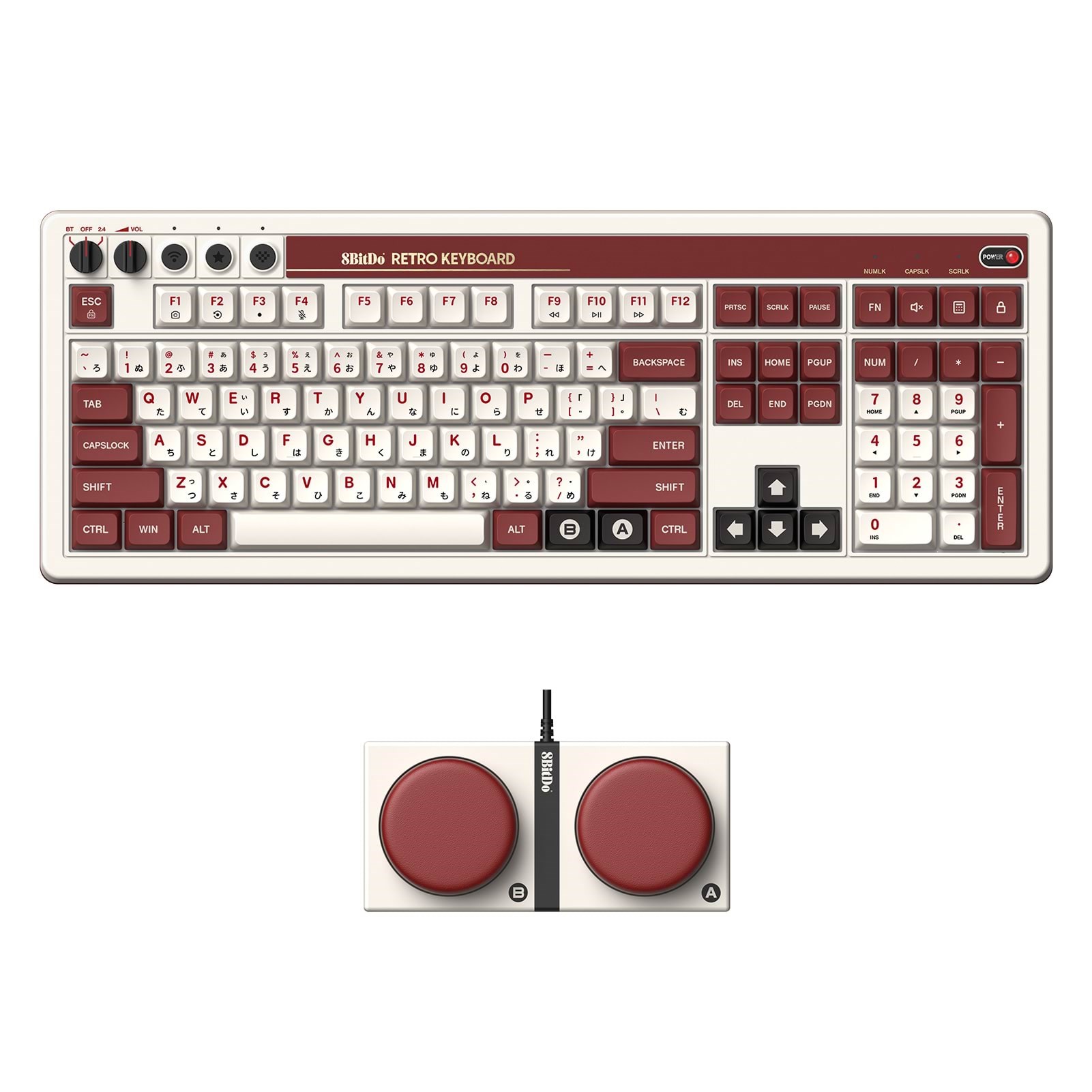 8BitDo Retro 108 Mechanical Keyboard Fami Edition - Amerikansk engelsk Tastatur RET00493