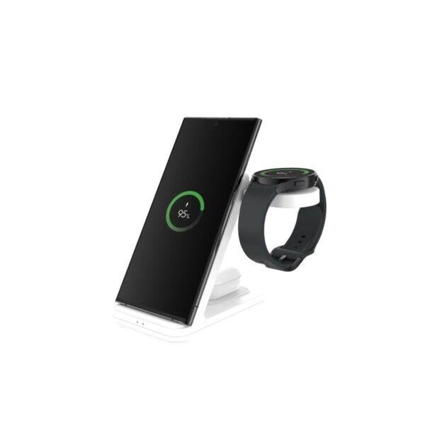 FIXED 3in1 Wireless Charging station for Samsung - White Mobil Oplader FIXPOS-SA-WH