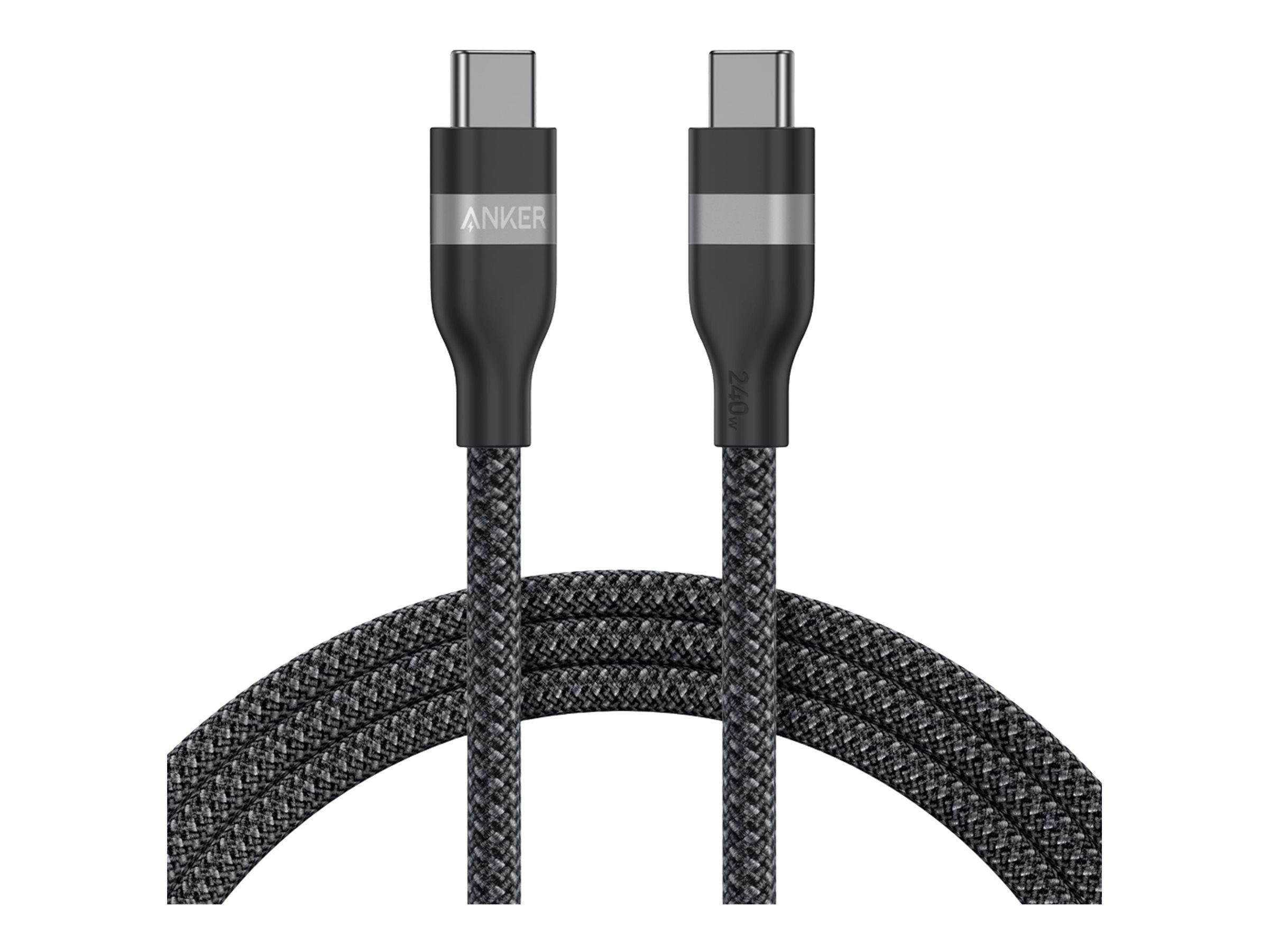Anker USB-C to USB-C Cable (1.8m 240W Upcycled-Braided) - Black Usb Kabel Sort A82E2012