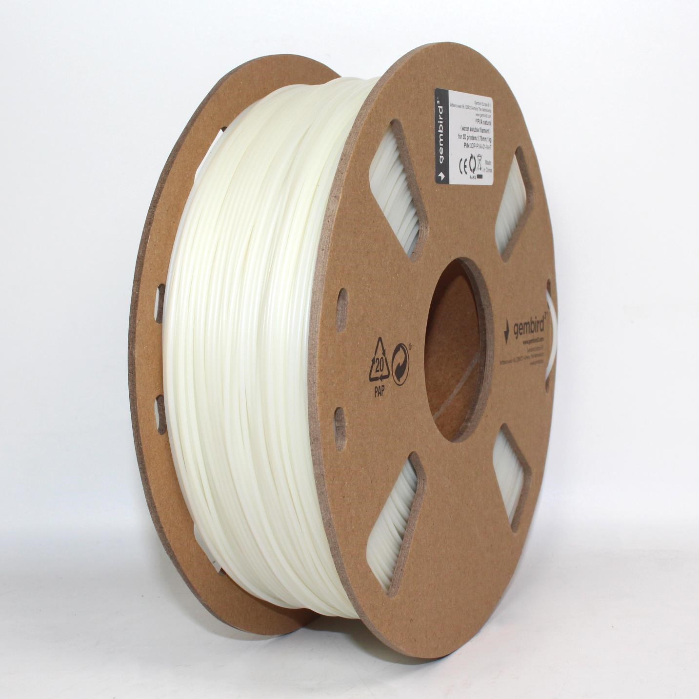 Gembird PVA filament (water soluble filament) - Naturfarvet - 1.75mm ø - 1 kg 3d Filament 3DP-PVA-01-NAT